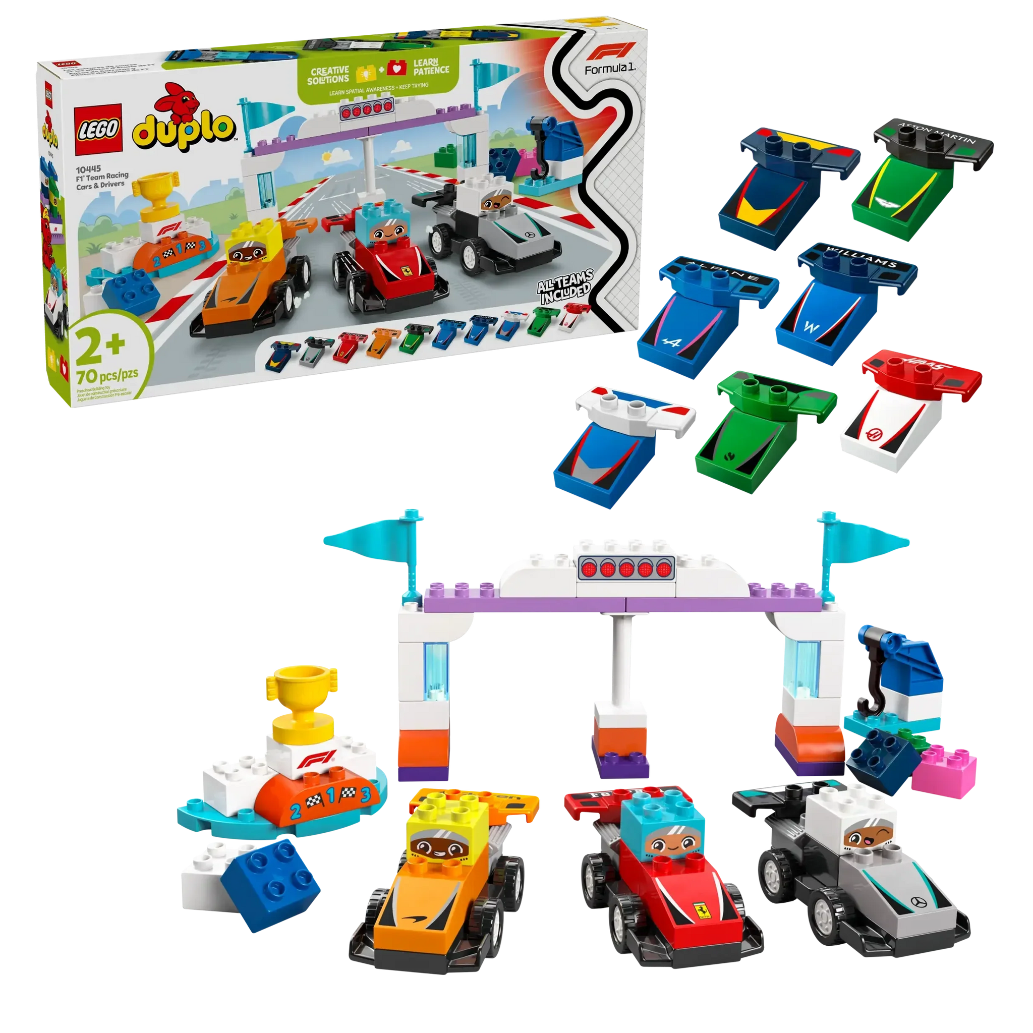 LEGO DUPLO F1 Team Race Cars & Drivers Set 10445