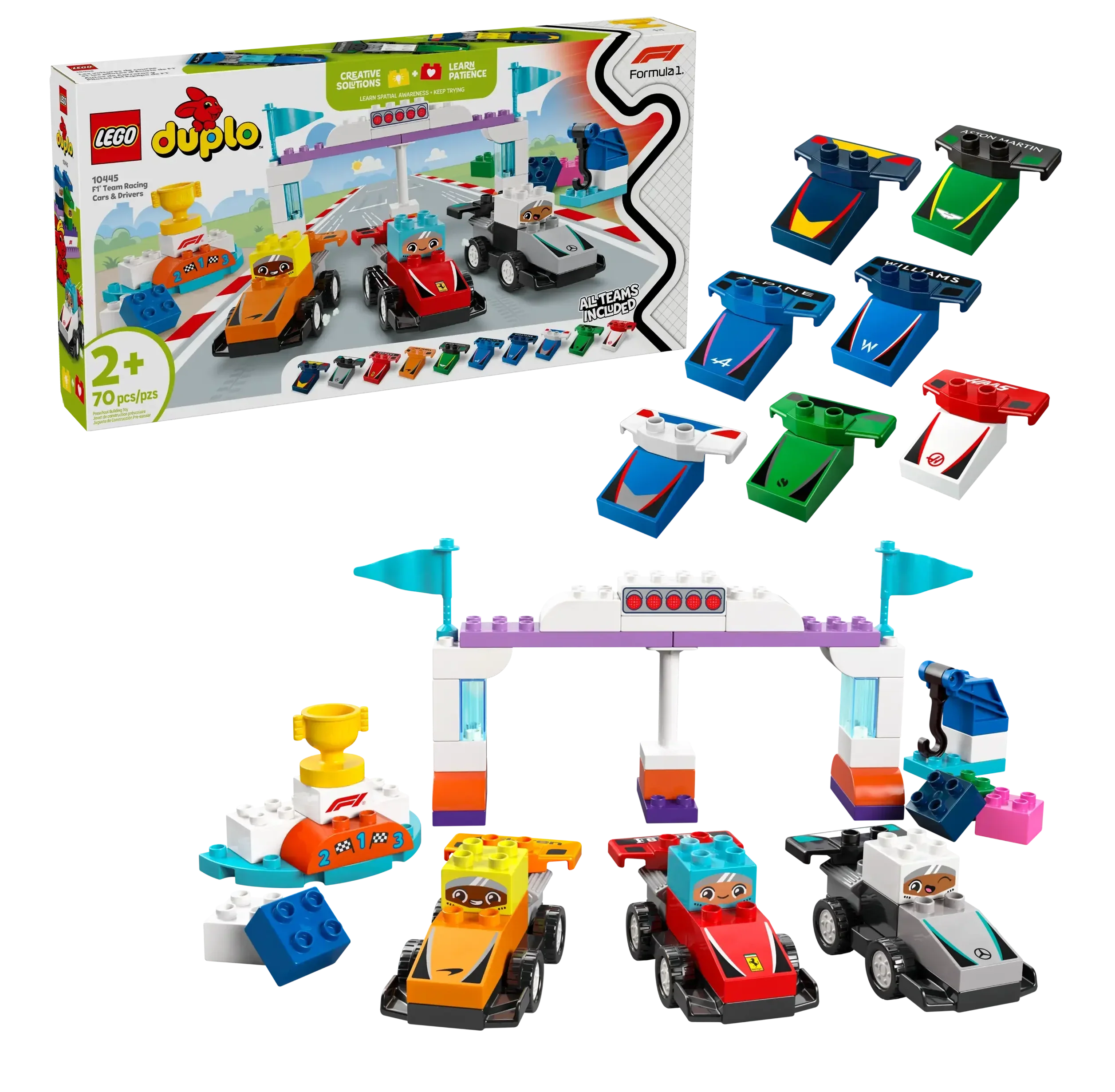 LEGO DUPLO F1 Team Race Cars & Drivers Set 10445