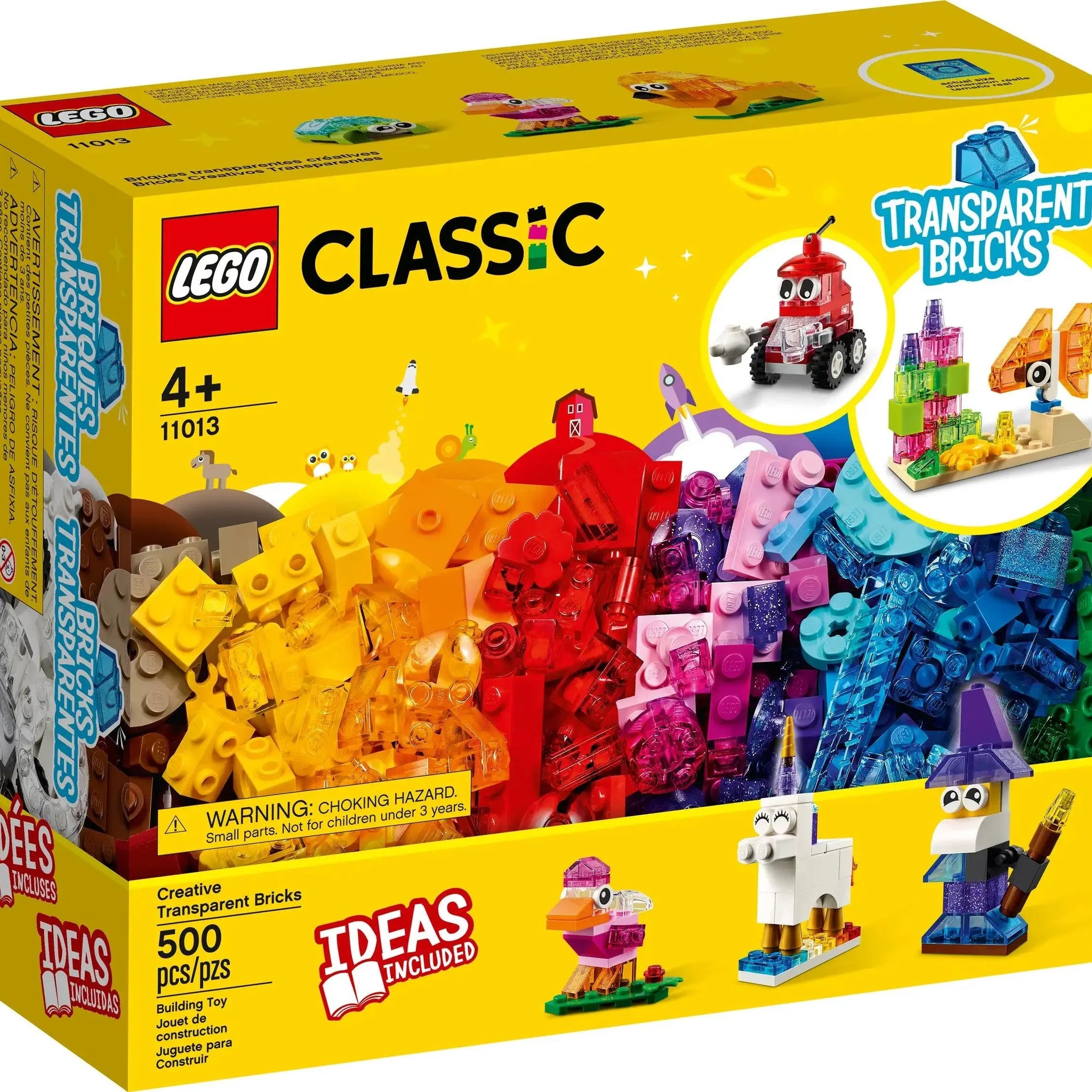 LEGO 11013 Classic Creative Transparent Bricks Set - 500 Pieces