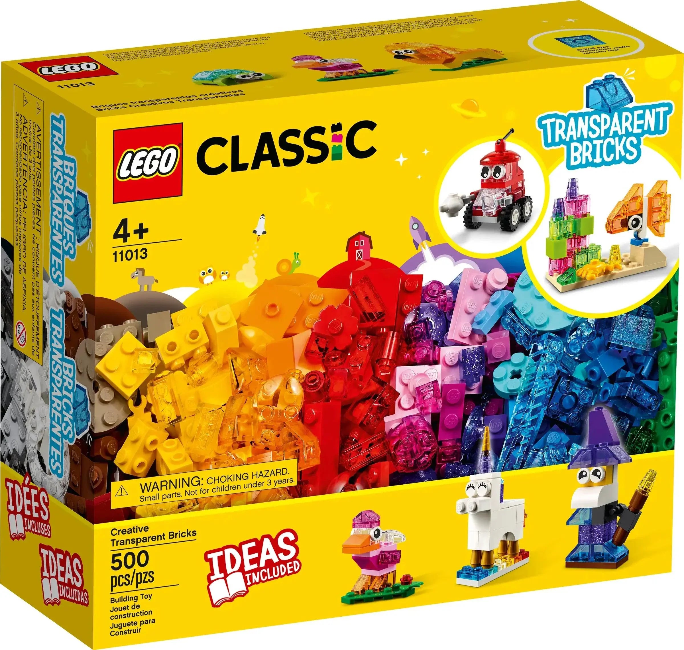 LEGO 11013 Classic Creative Transparent Bricks Set - 500 Pieces
