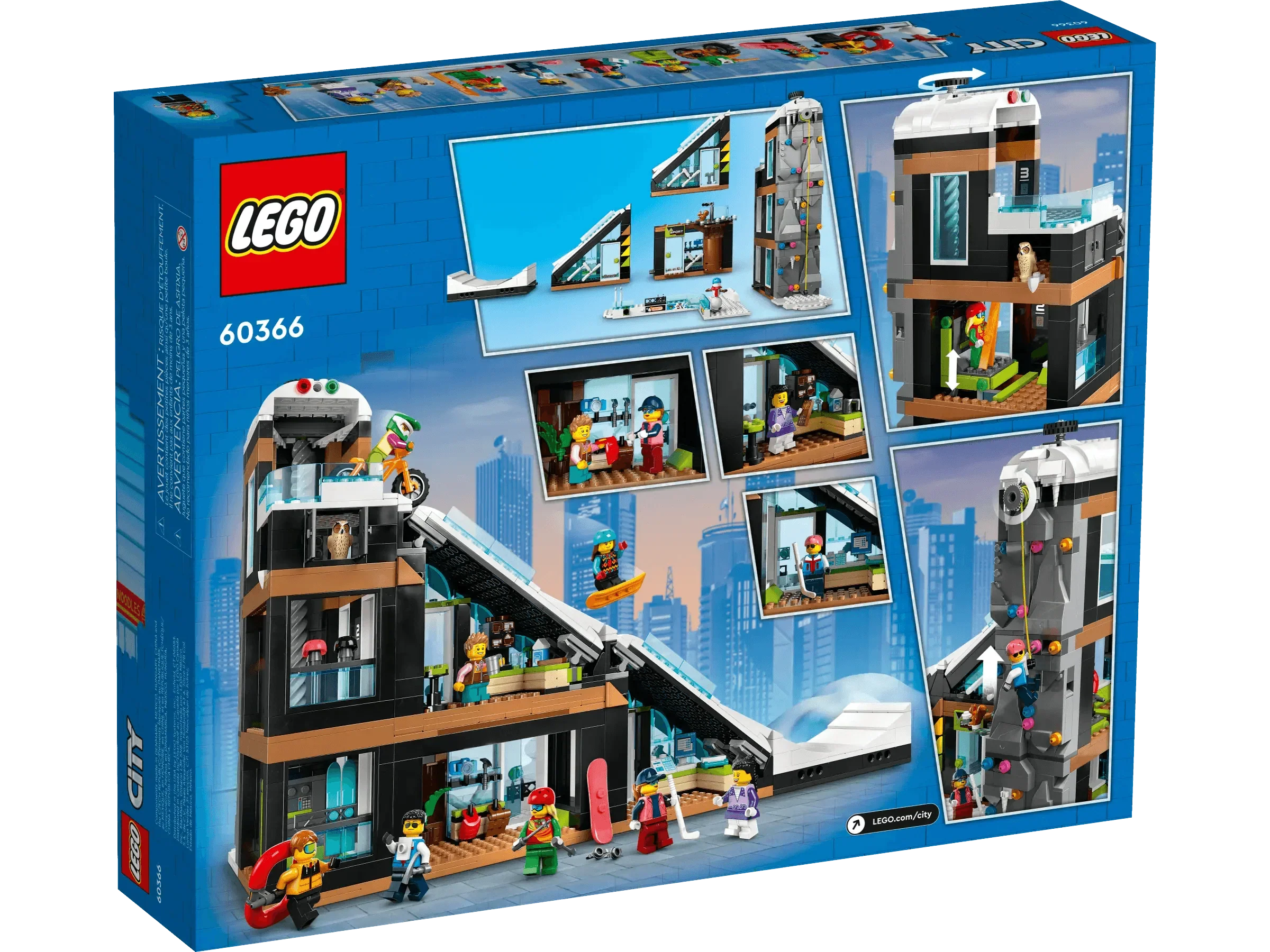 LEGO 60366 CITY Ski and Climbing Center Playset with Minifigures