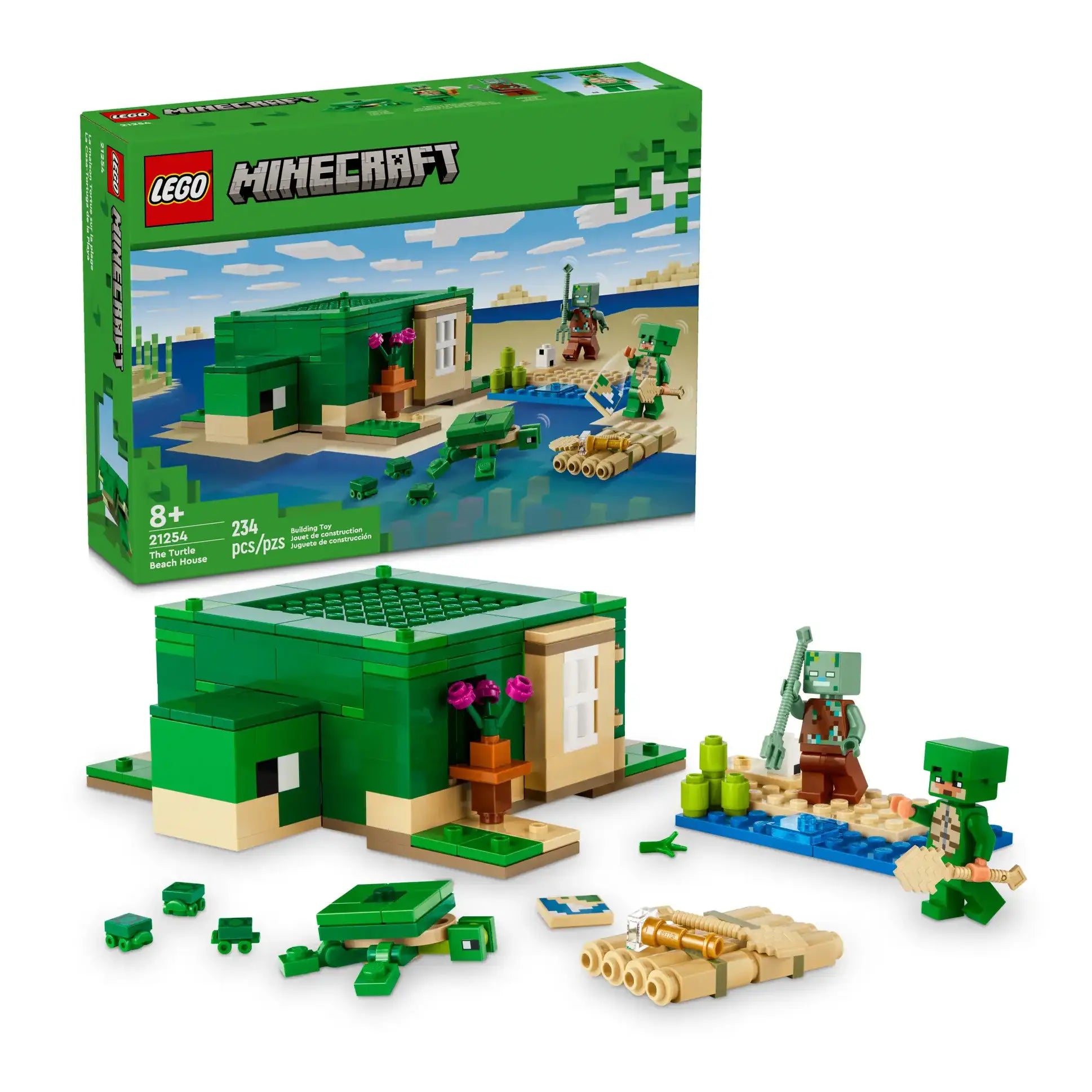 LEGO Minecraft Turtle Beach House 21254 with Figures