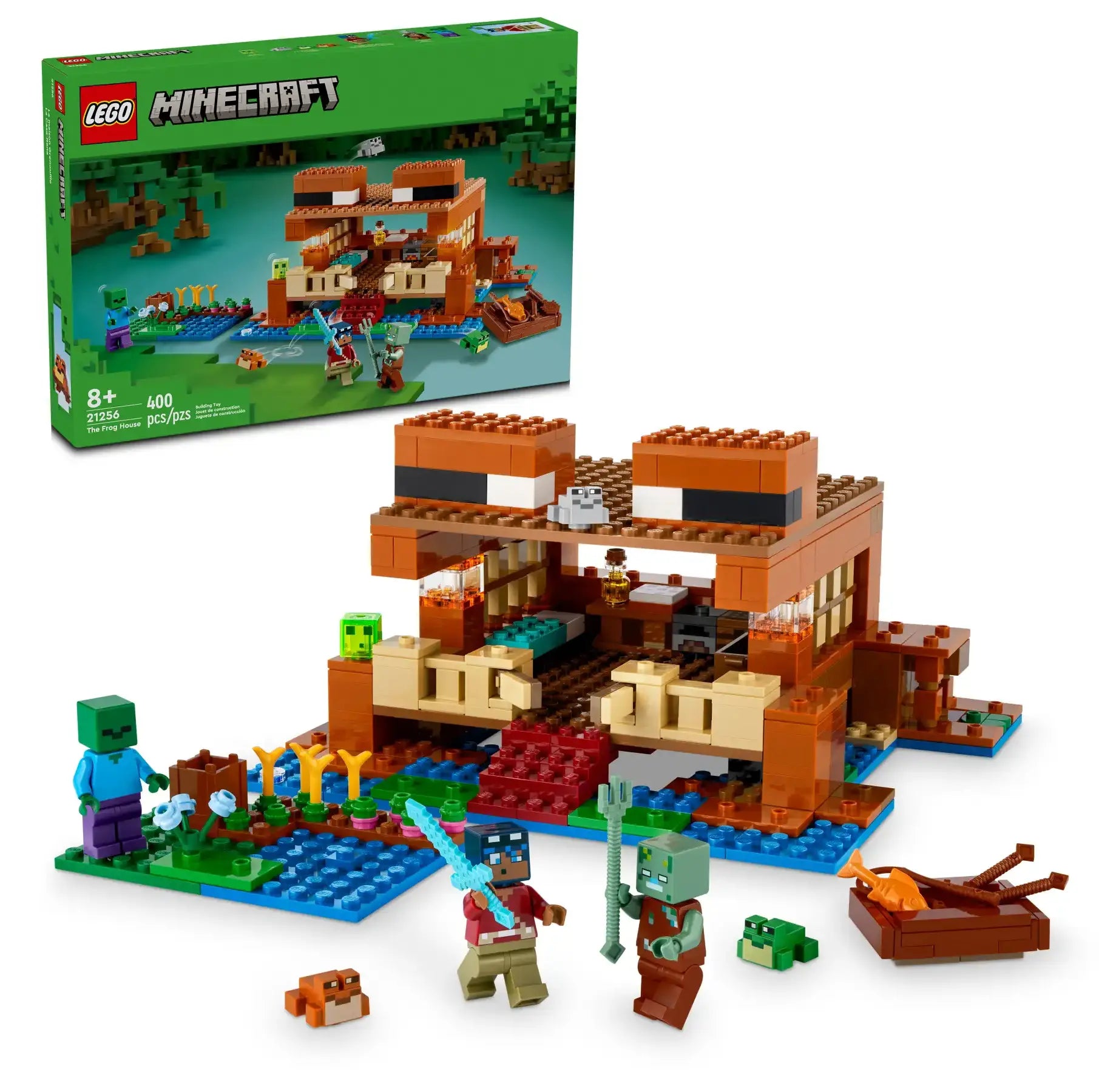 LEGO Minecraft 21256 Frog House Playset with Characters