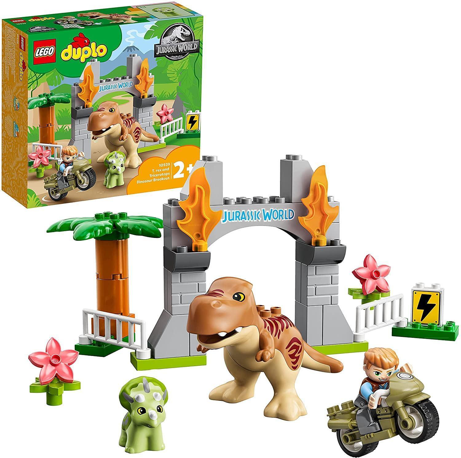 LEGO DUPLO Jurassic World T-Rex Triceratops Dinosaur Breakout