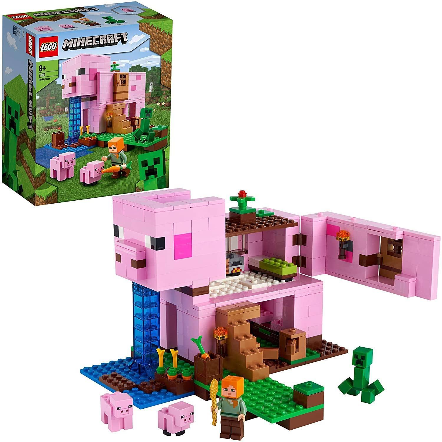 LEGO Minecraft 21170 The Pig House Building Set with Alex
