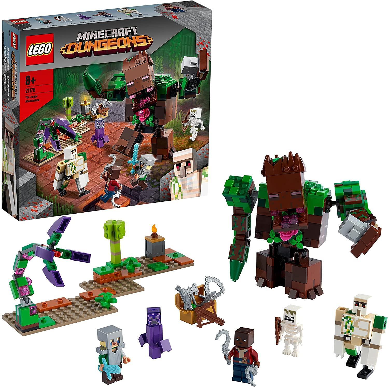 LEGO Minecraft Jungle Abomination Set 21176 with Characters
