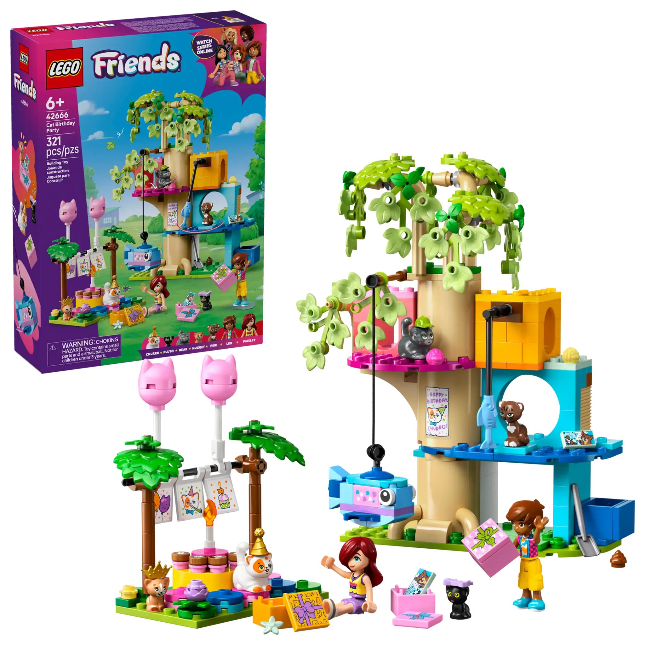 LEGO Friends Cat Birthday Party & Tree House Set 42666