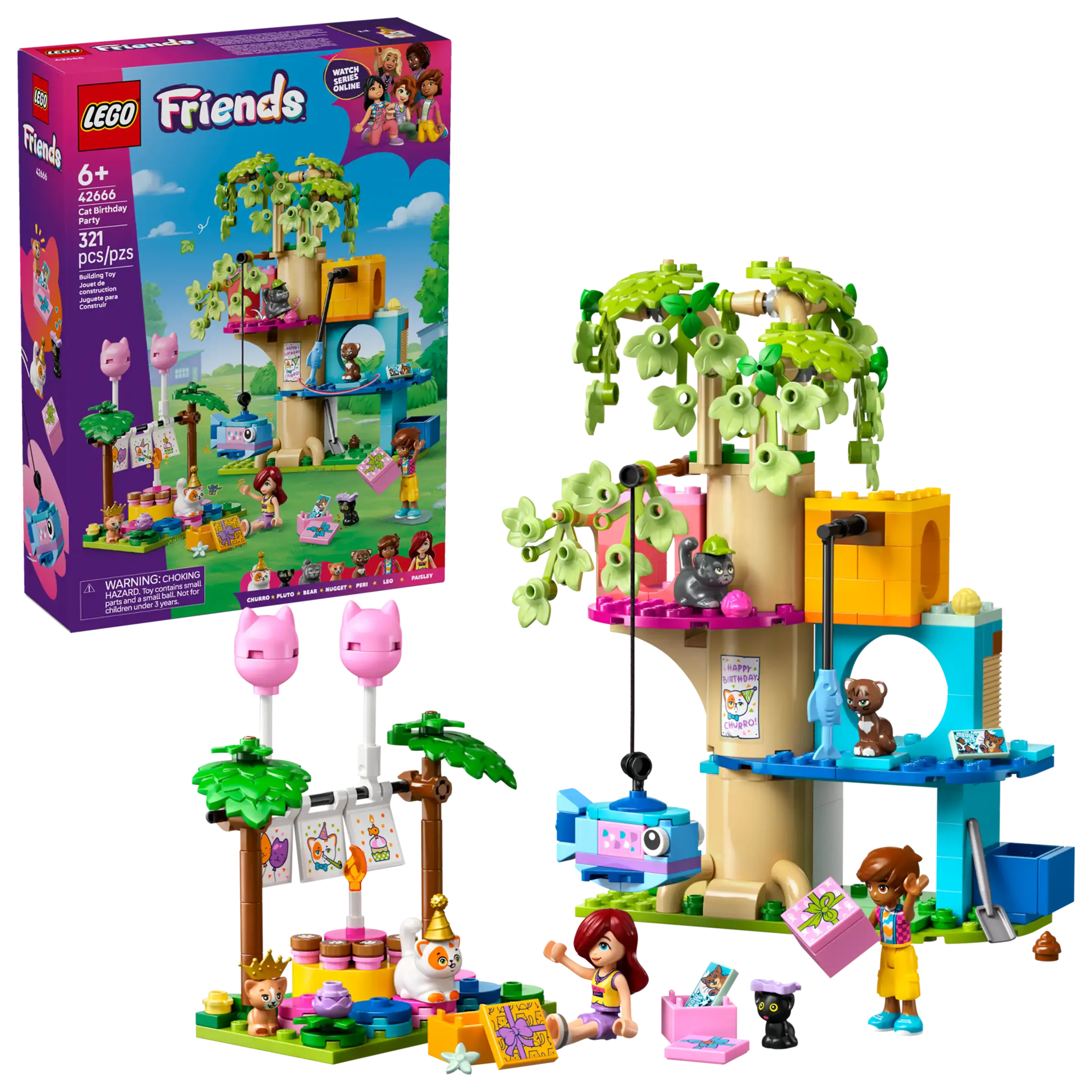 LEGO Friends Cat Birthday Party & Tree House Set 42666
