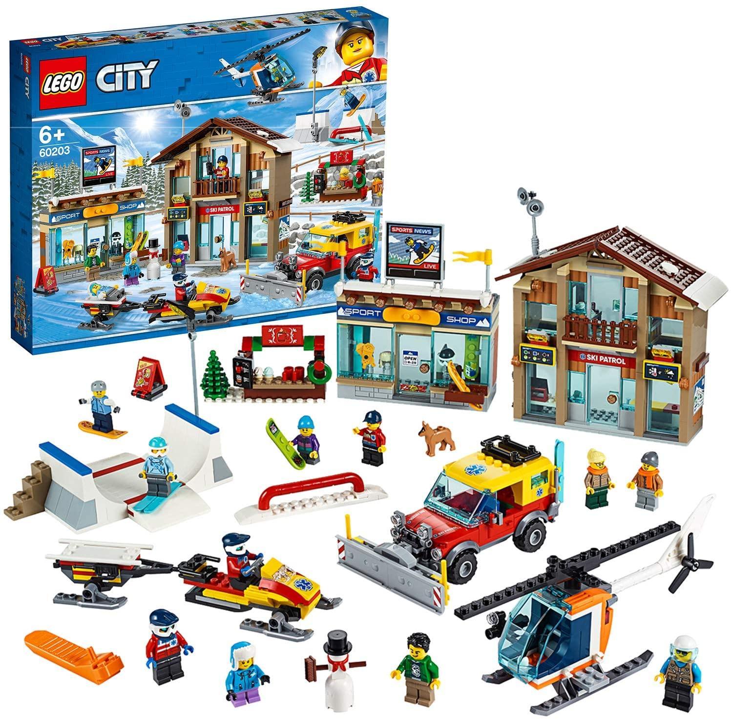 LEGO 60203 City Ski Resort with Helicopter & 11 Minifigures