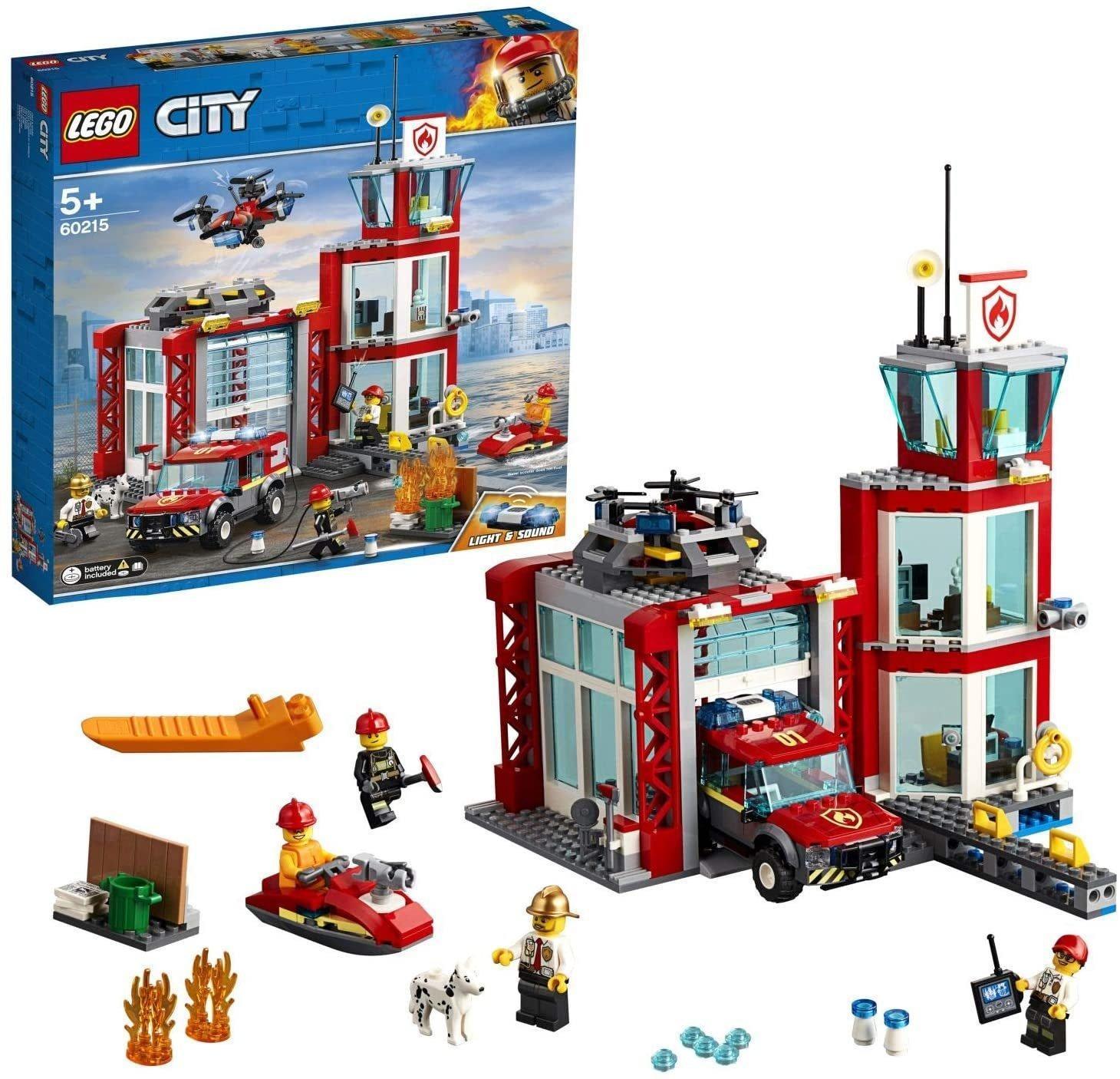 LEGO 60215 City Fire Station Garage with Drone & Minifigures