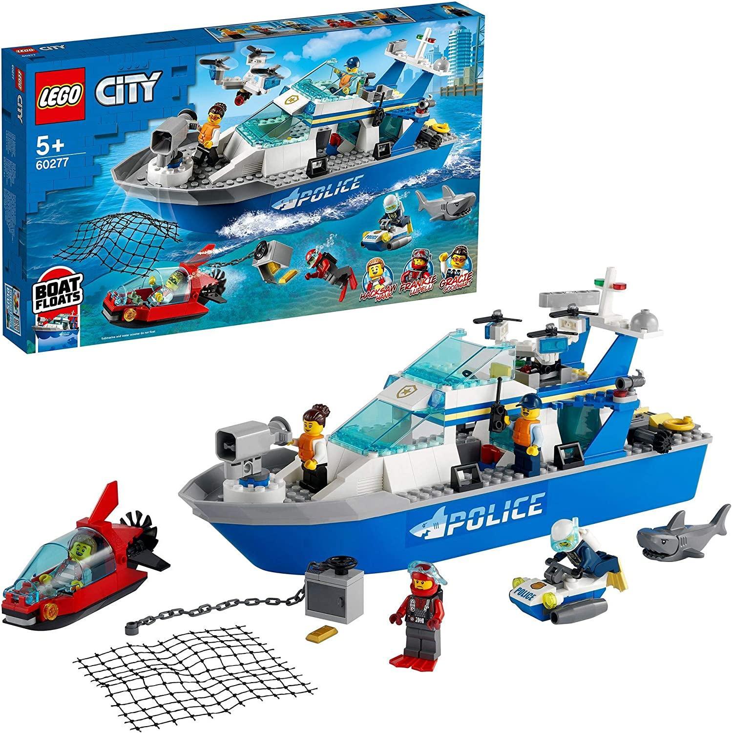 LEGO City 60277 Police Patrol Boat & Drone Set