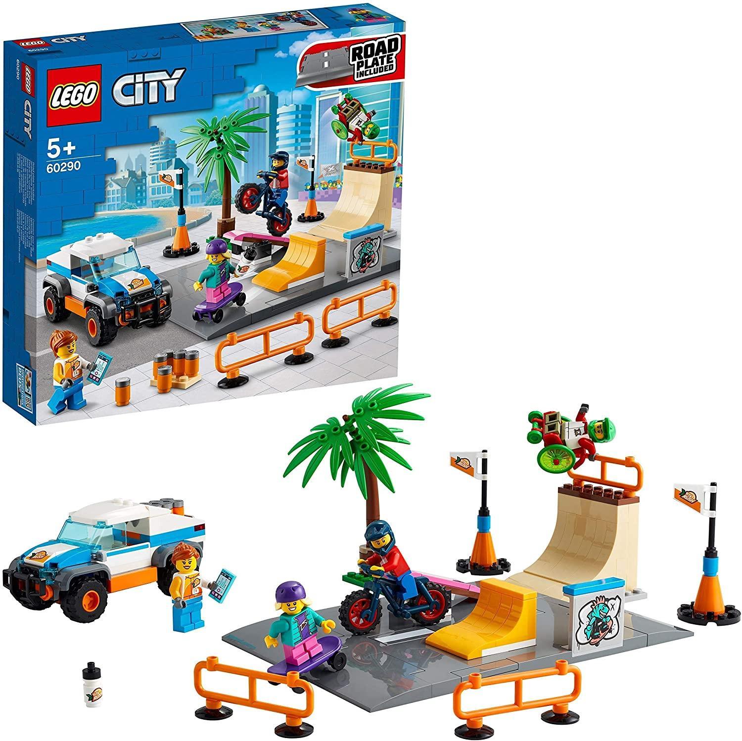 LEGO City 60290 Skate Park Set with Minifigures & Ramps