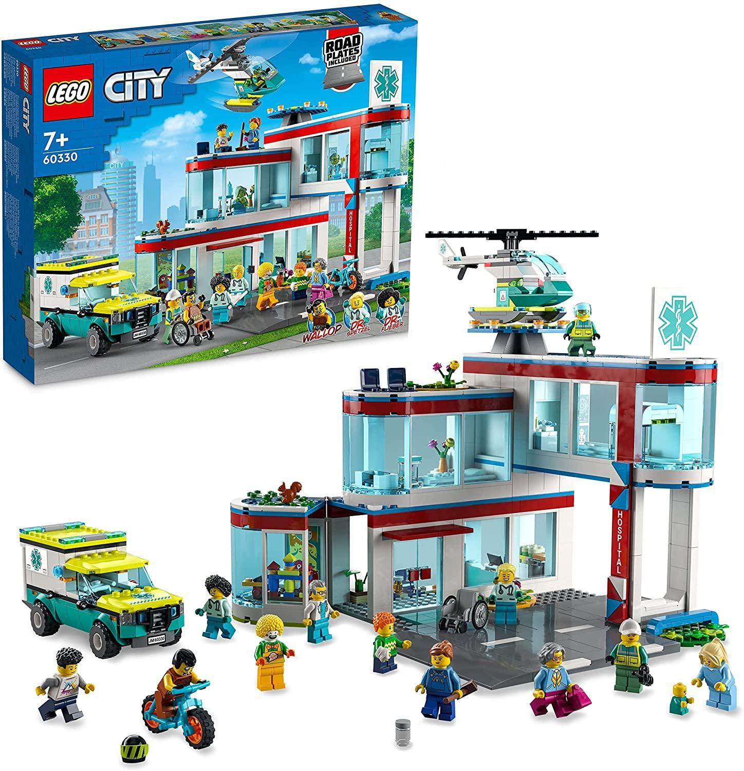 LEGO City 60330 Hospital Set with Ambulance & 12 Minifigures