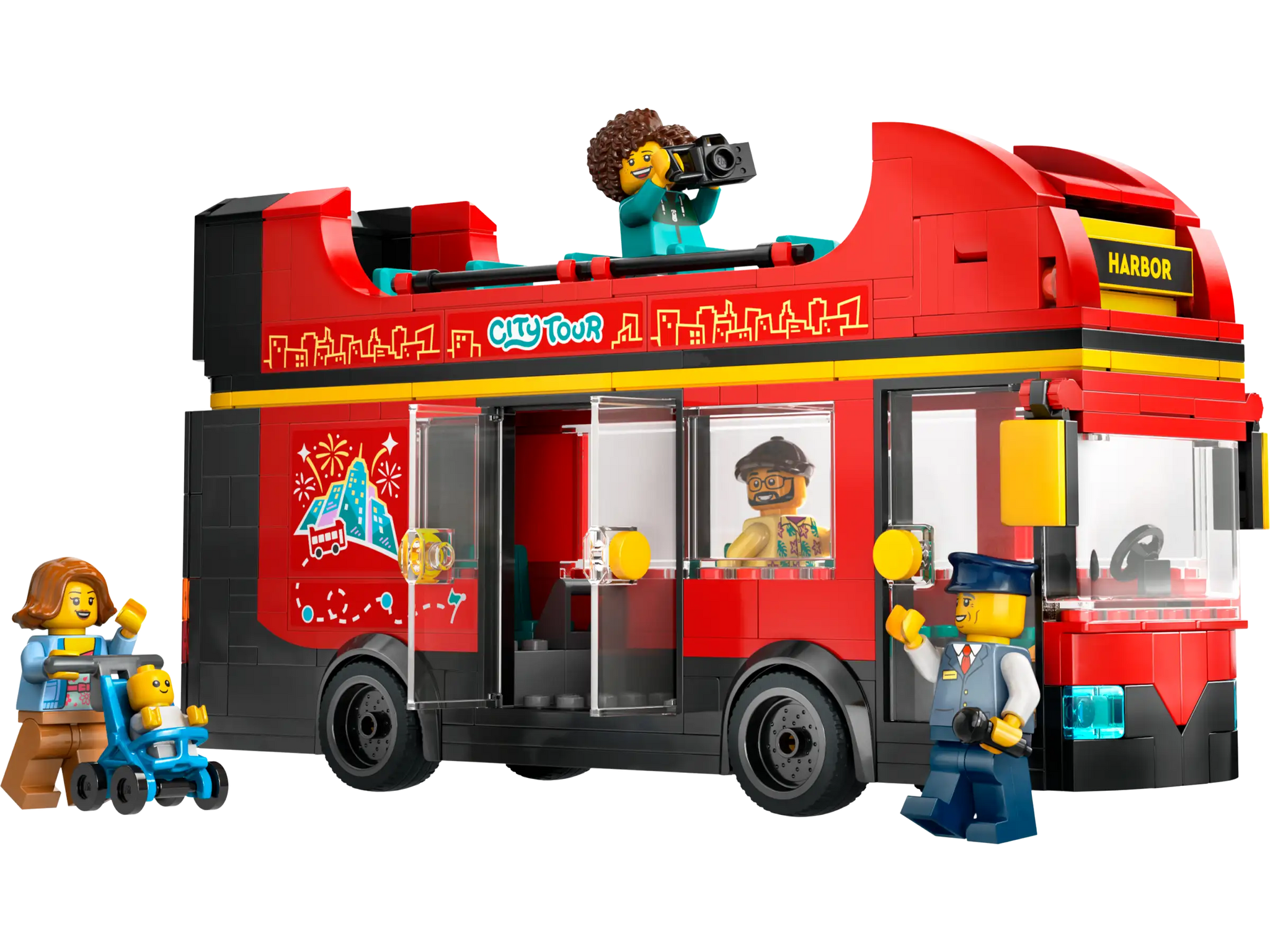 LEGO City 60407 Red Double-Decker Bus Toy with 5 Minifigures