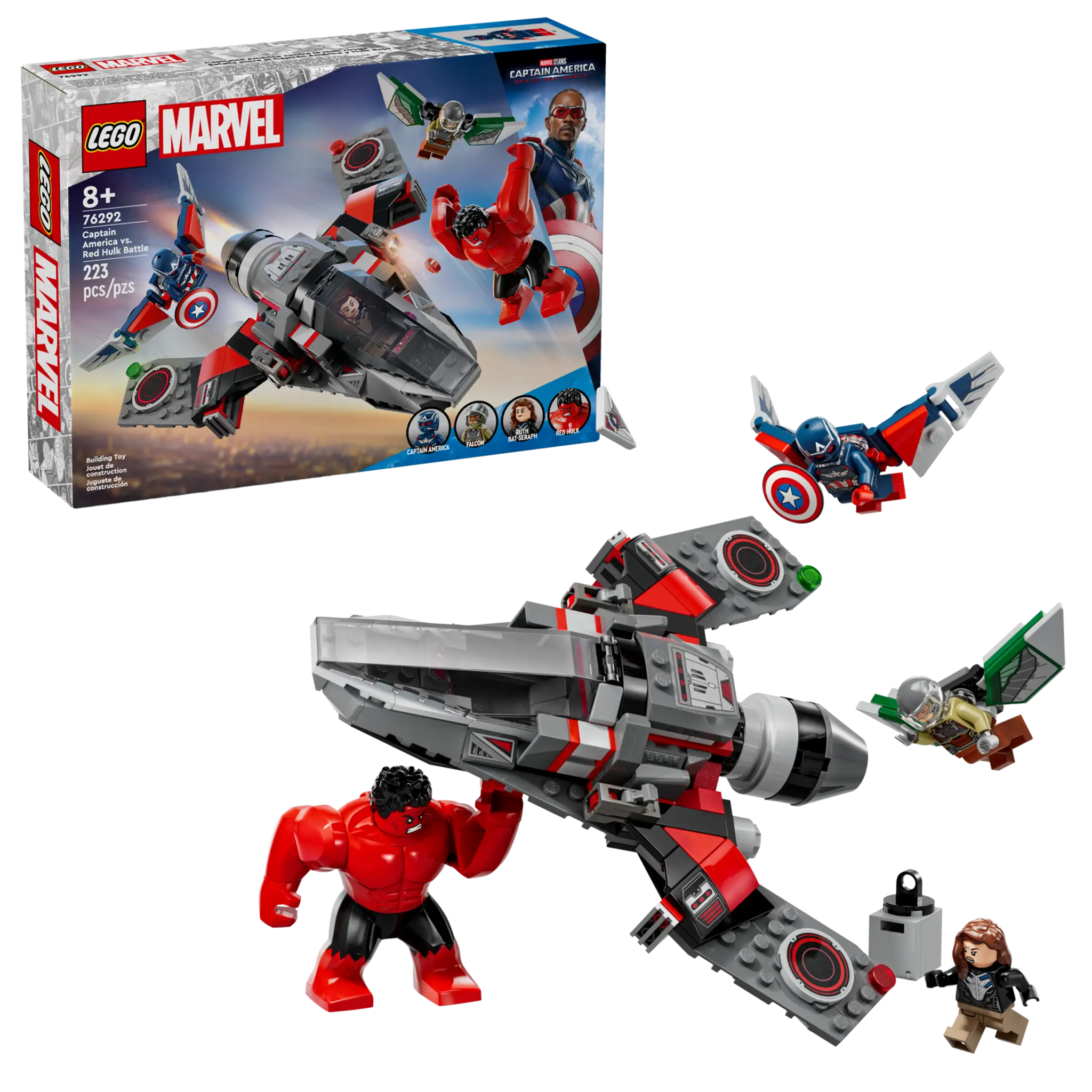 LEGO 76292 Marvel Captain America vs. Red Hulk Jet Battle