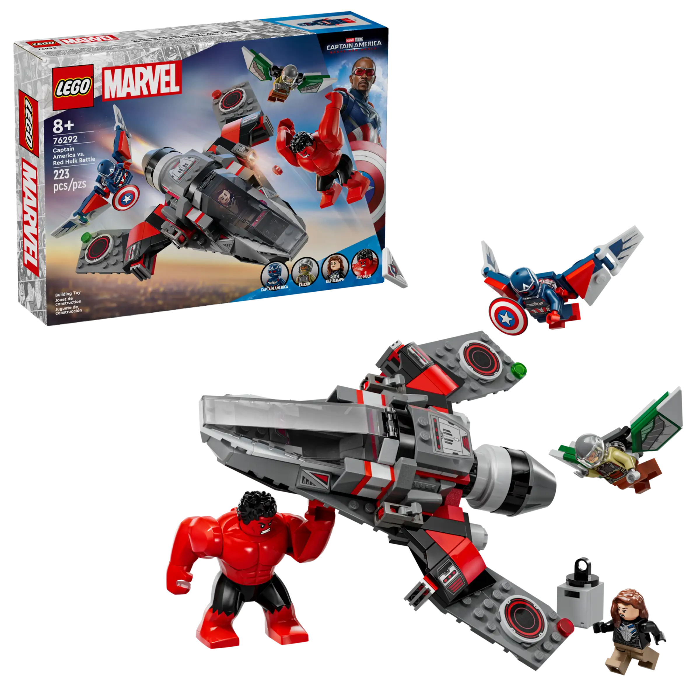 LEGO 76292 Marvel Captain America vs. Red Hulk Jet Battle