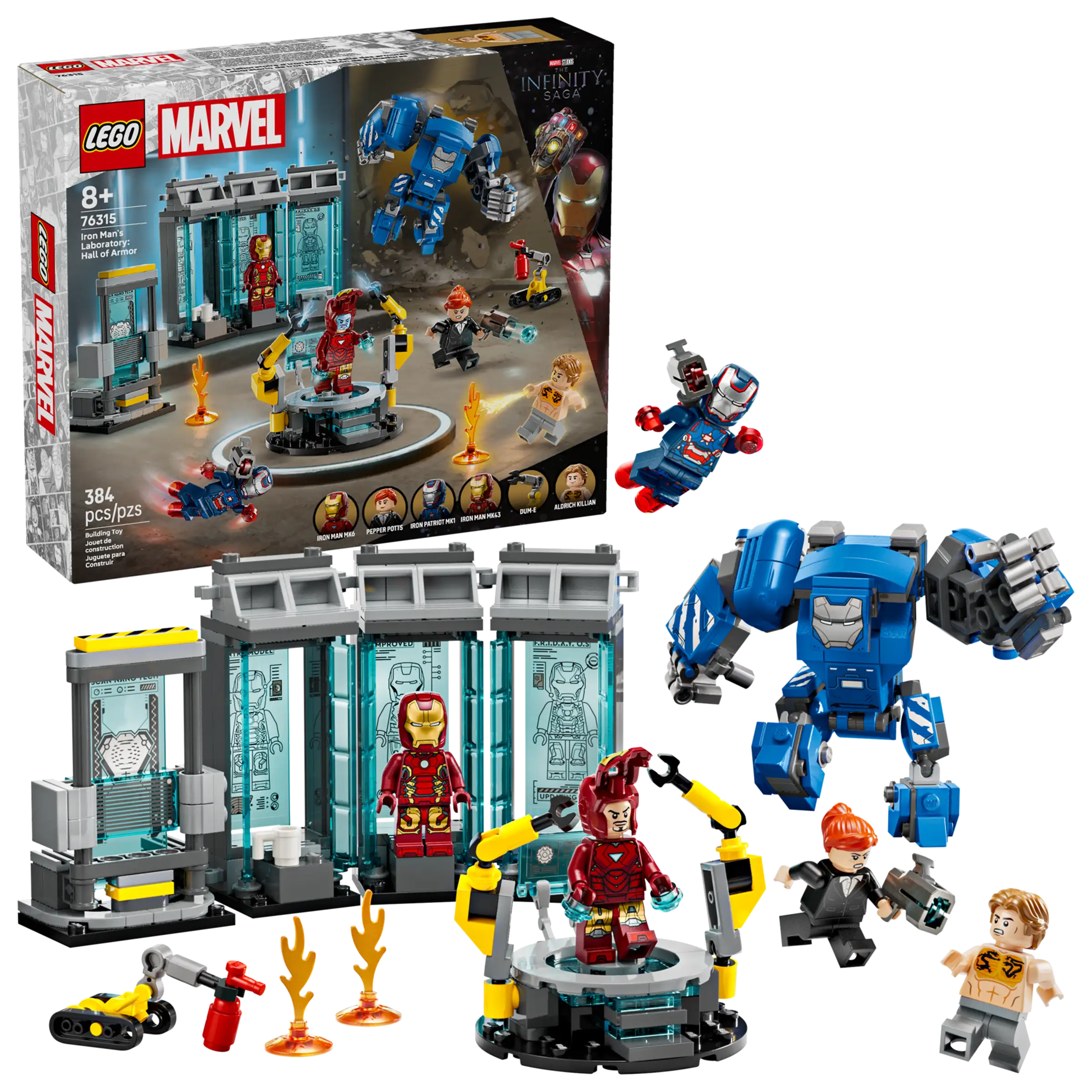 LEGO Marvel Iron Man's Laboratory Hall of Armor Set 76315