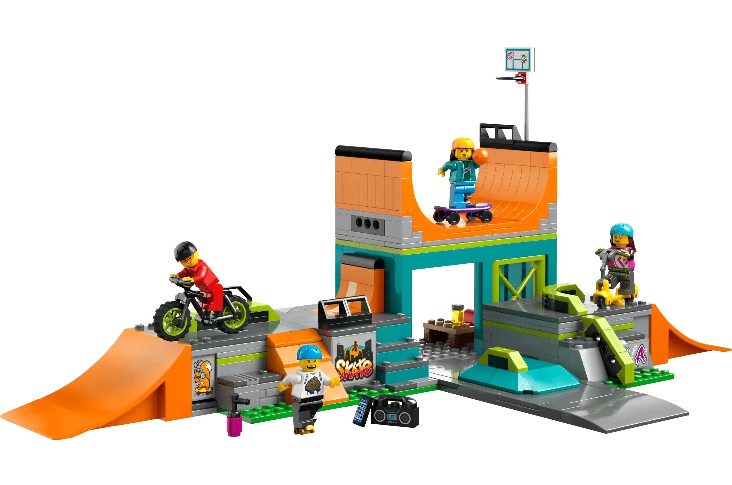LEGO CITY 60364 Street Skate Park Playset with Ramps & Minifigures