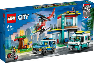 LEGO CITY 60371 Emergency Vehicles HQ Playset with 5 Minifigures