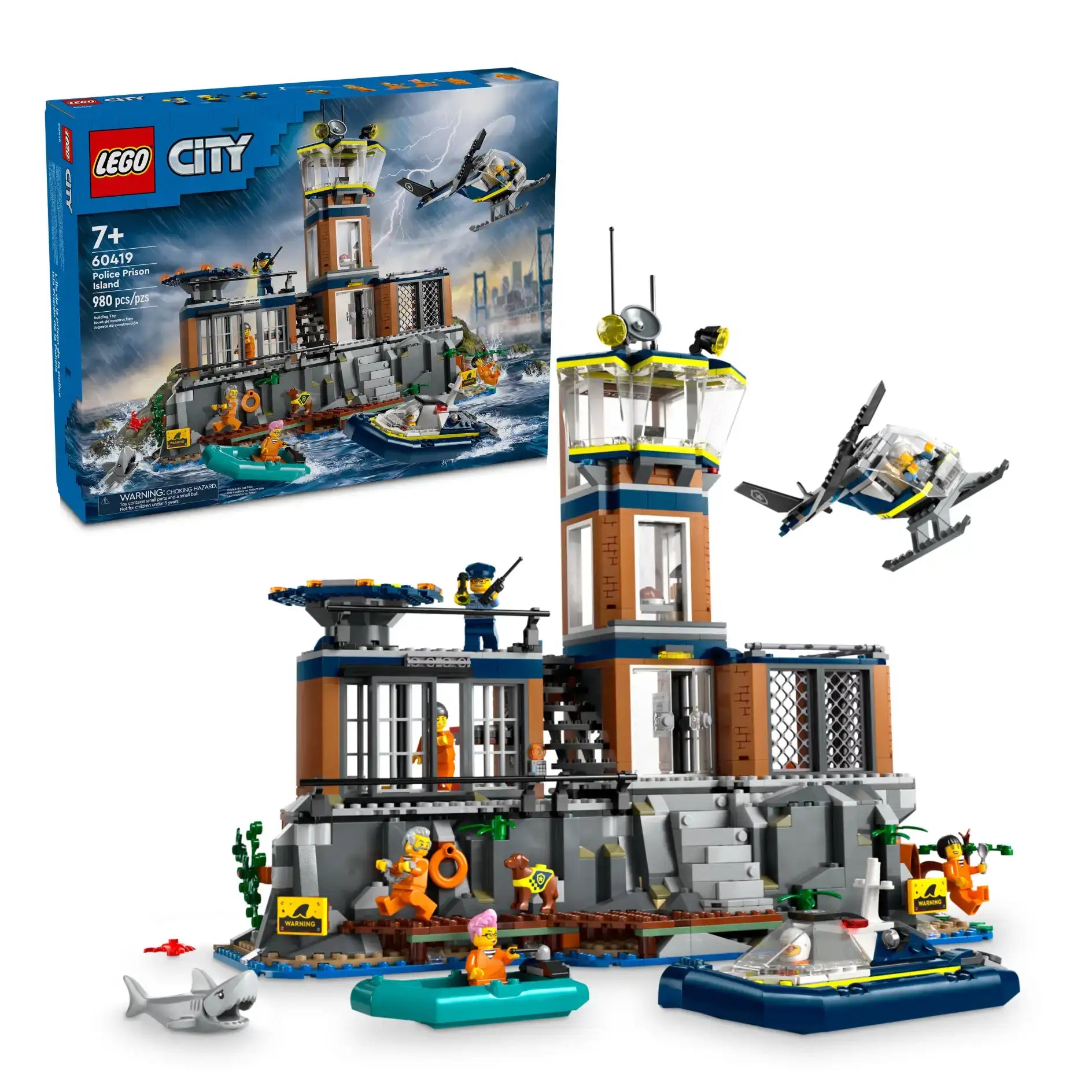 LEGO CITY 60419 Police Prison Island Set with Minifigures