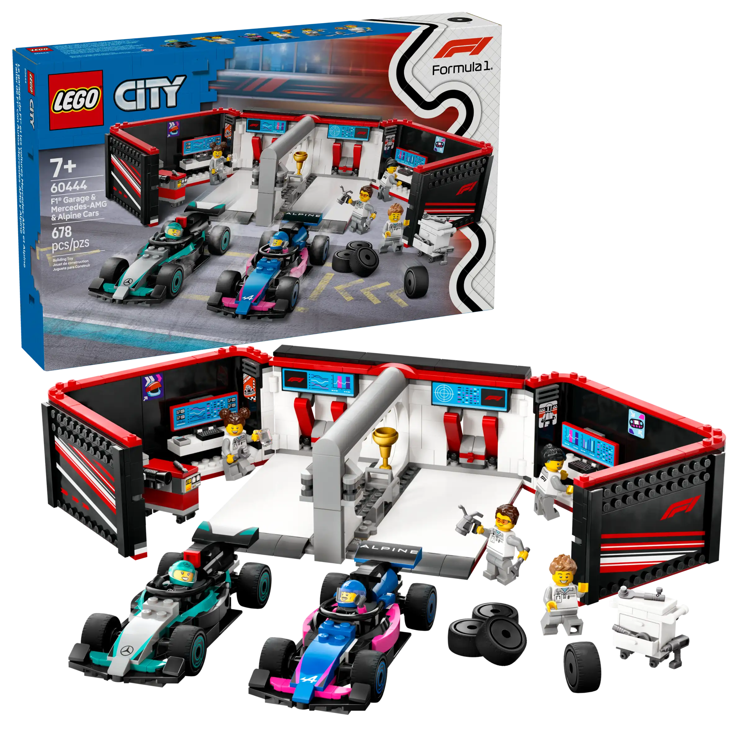 LEGO City F1 Garage with Mercedes-AMG & Alpine Cars