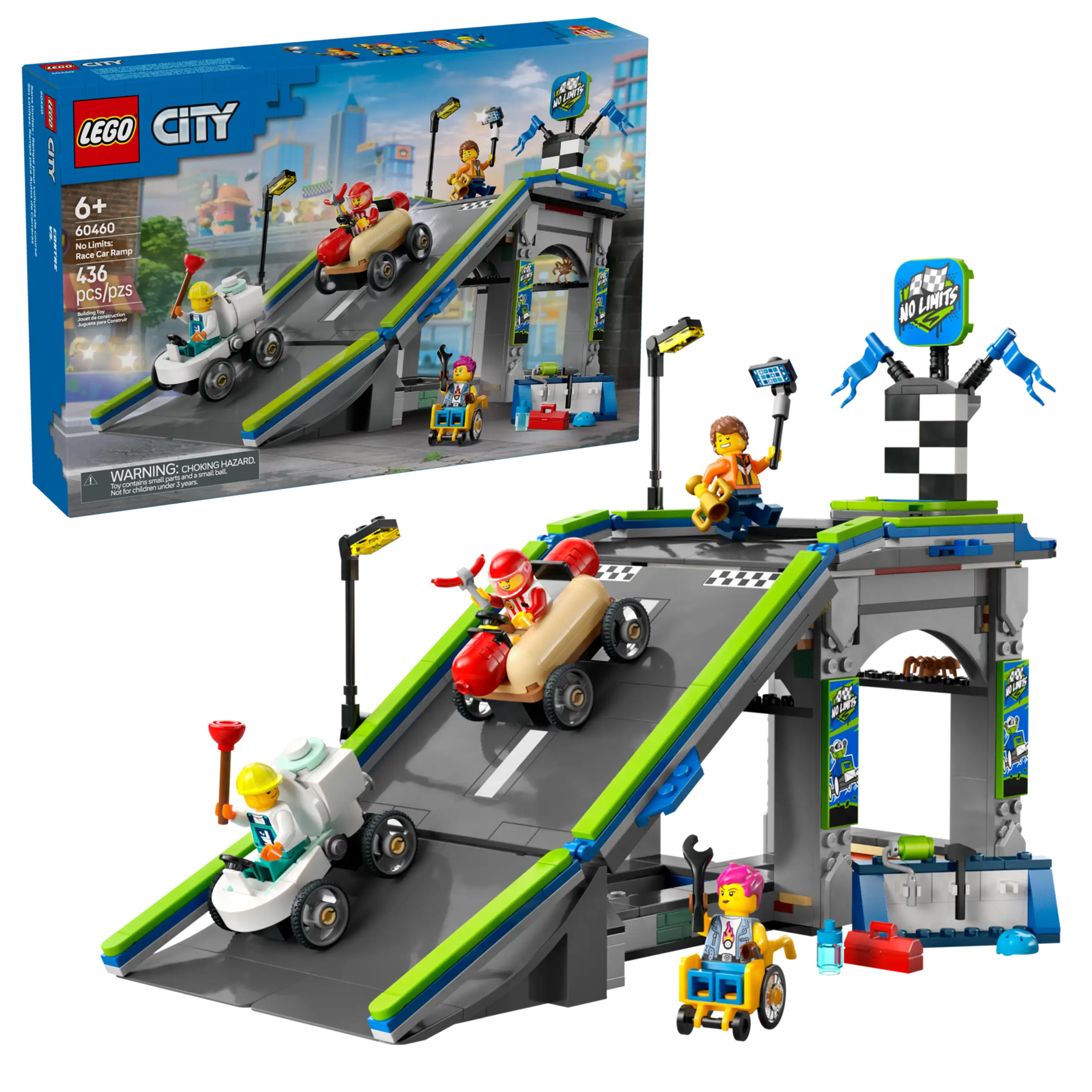 LEGO CITY 60460 Race Car Ramp Track with 4 Minifigures