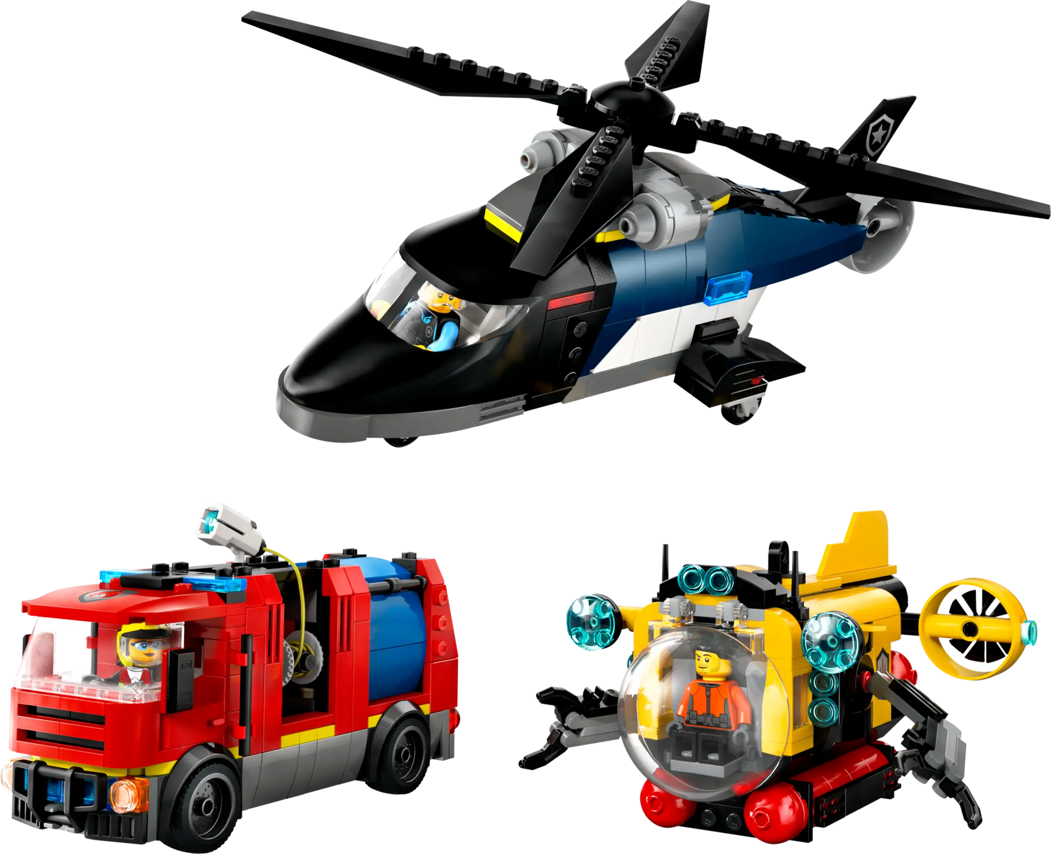 LEGO CITY Helicopter Fire Truck Submarine Building Set 60462