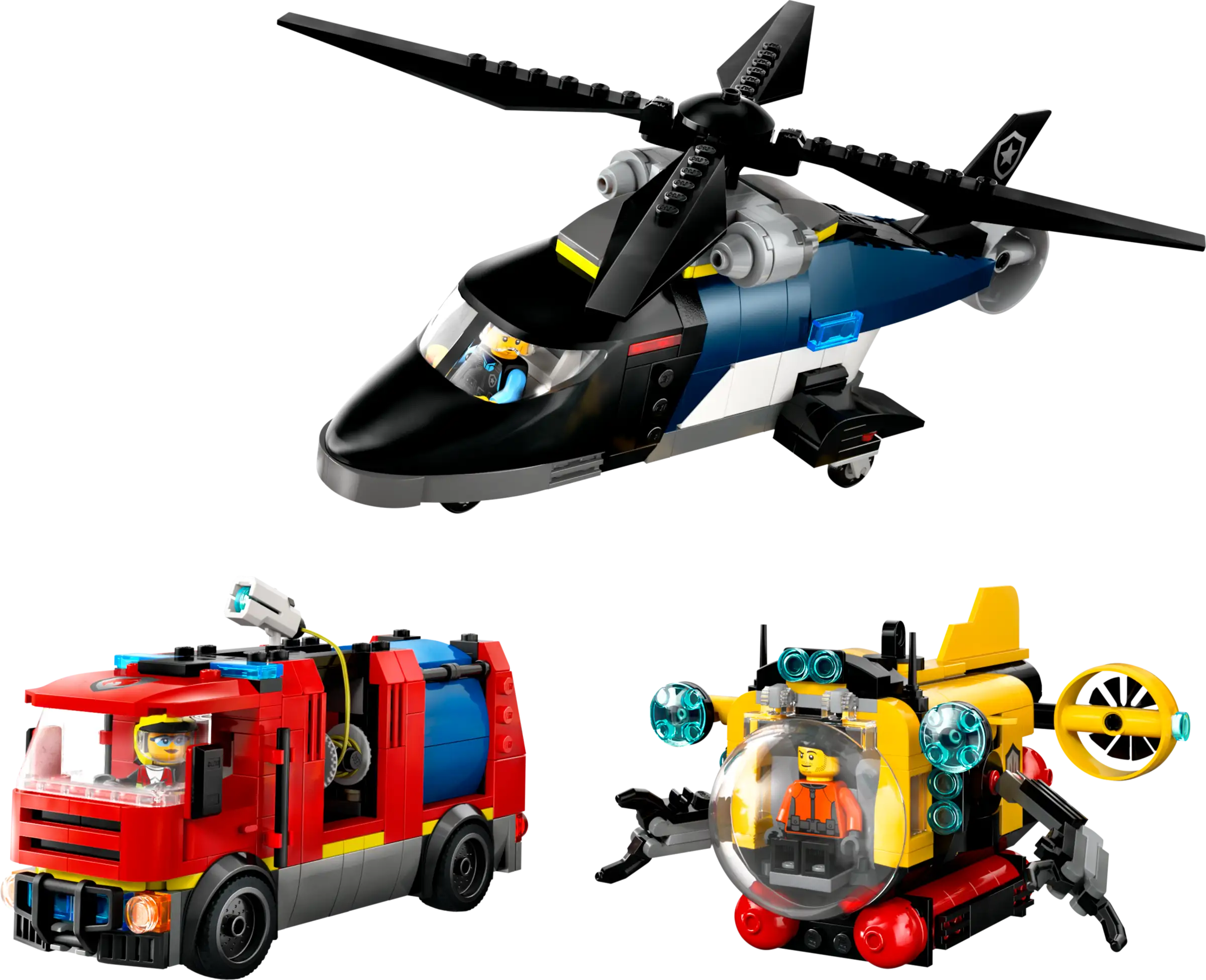LEGO CITY Helicopter Fire Truck Submarine Building Set 60462