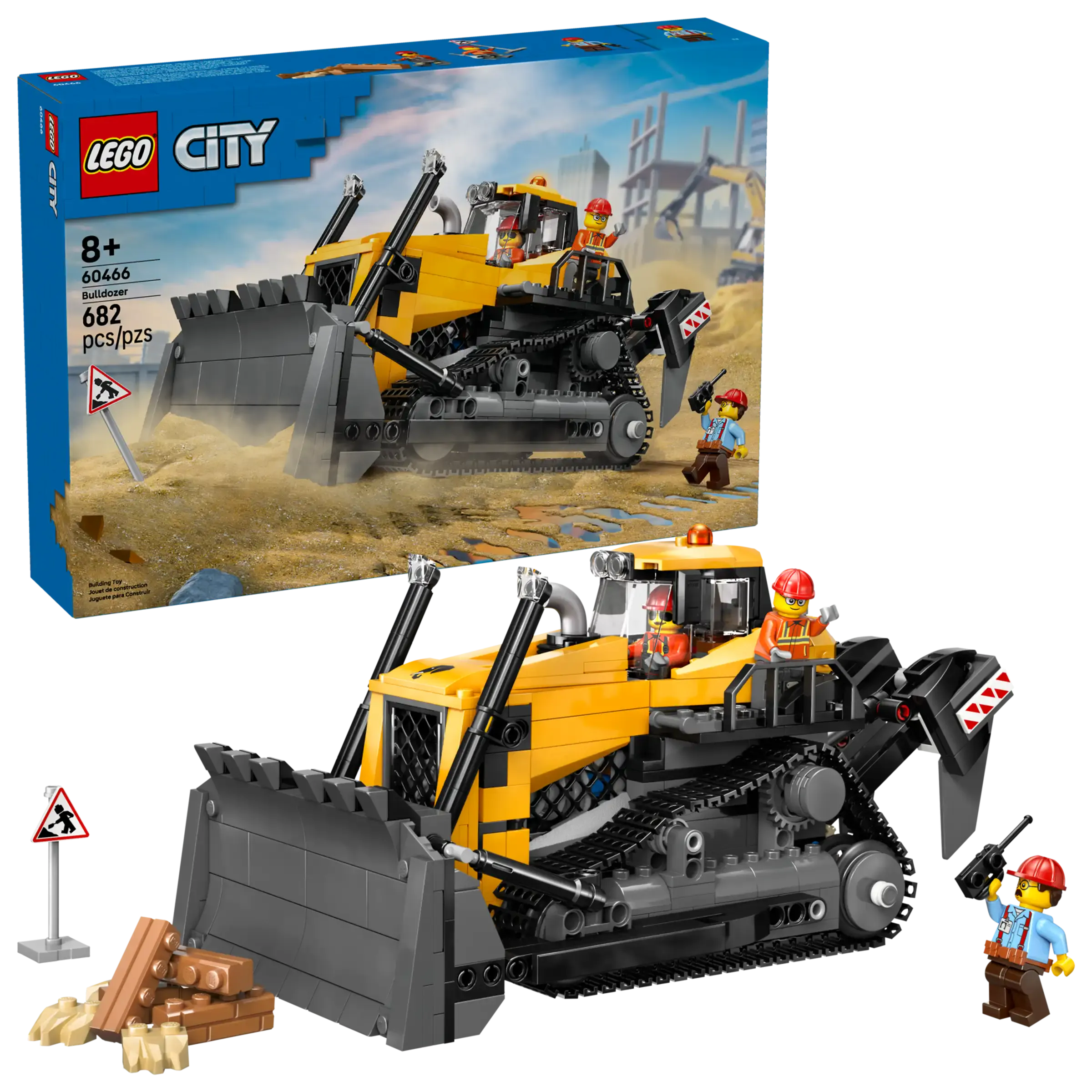 LEGO CITY 60466 Yellow Bulldozer Construction Toy Set