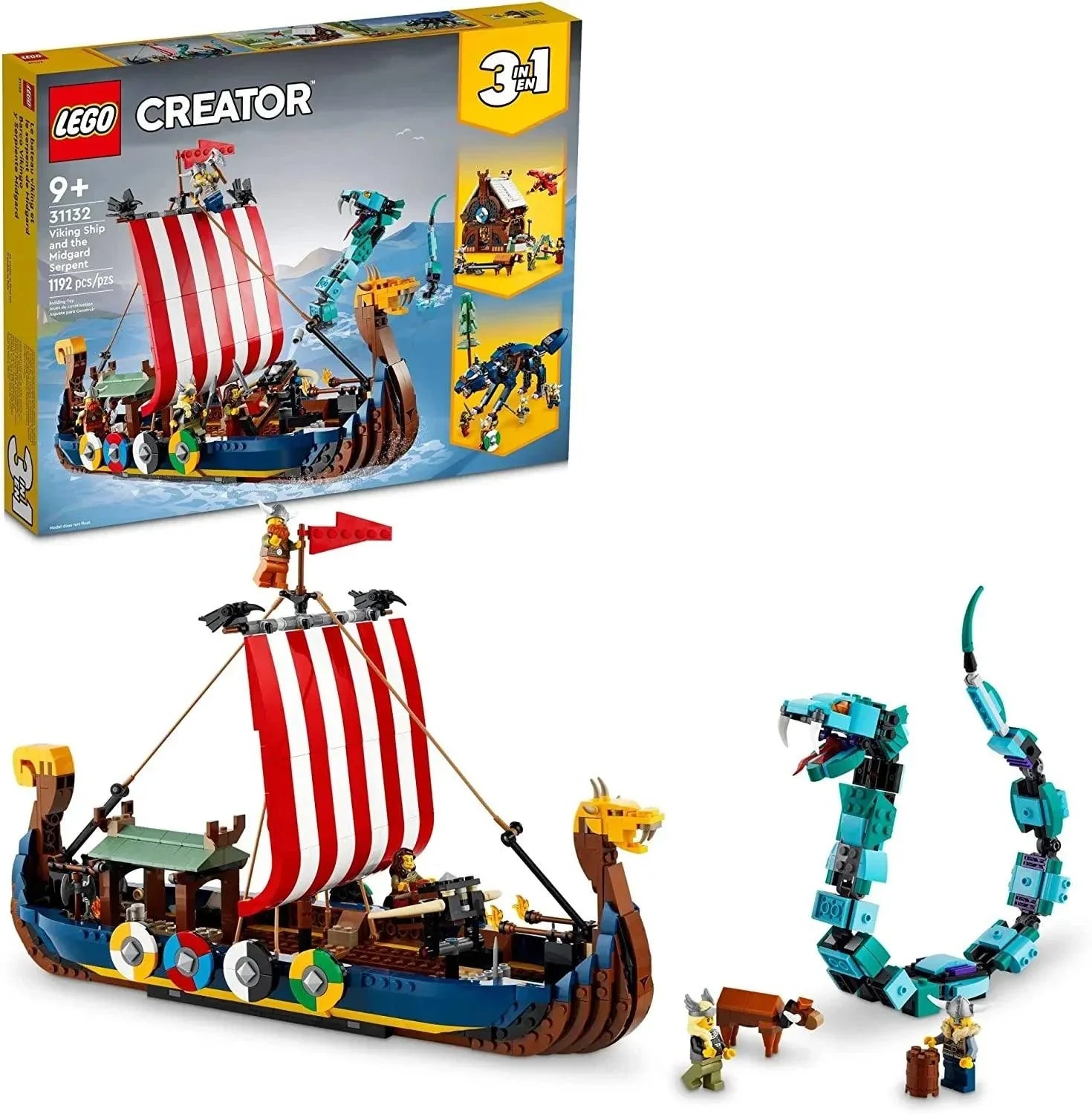 LEGO Creator 3in1 Viking Ship & Midgard Serpent Set