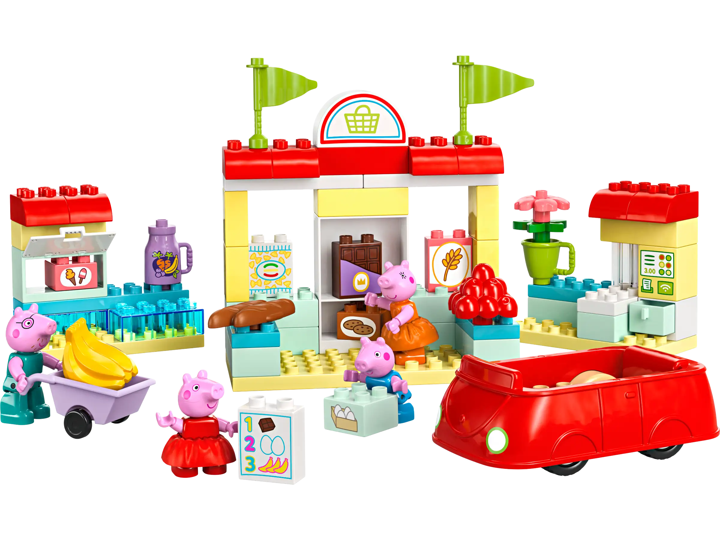 LEGO DUPLO Peppa Pig Supermarket with 4 Figures, 70 Pieces