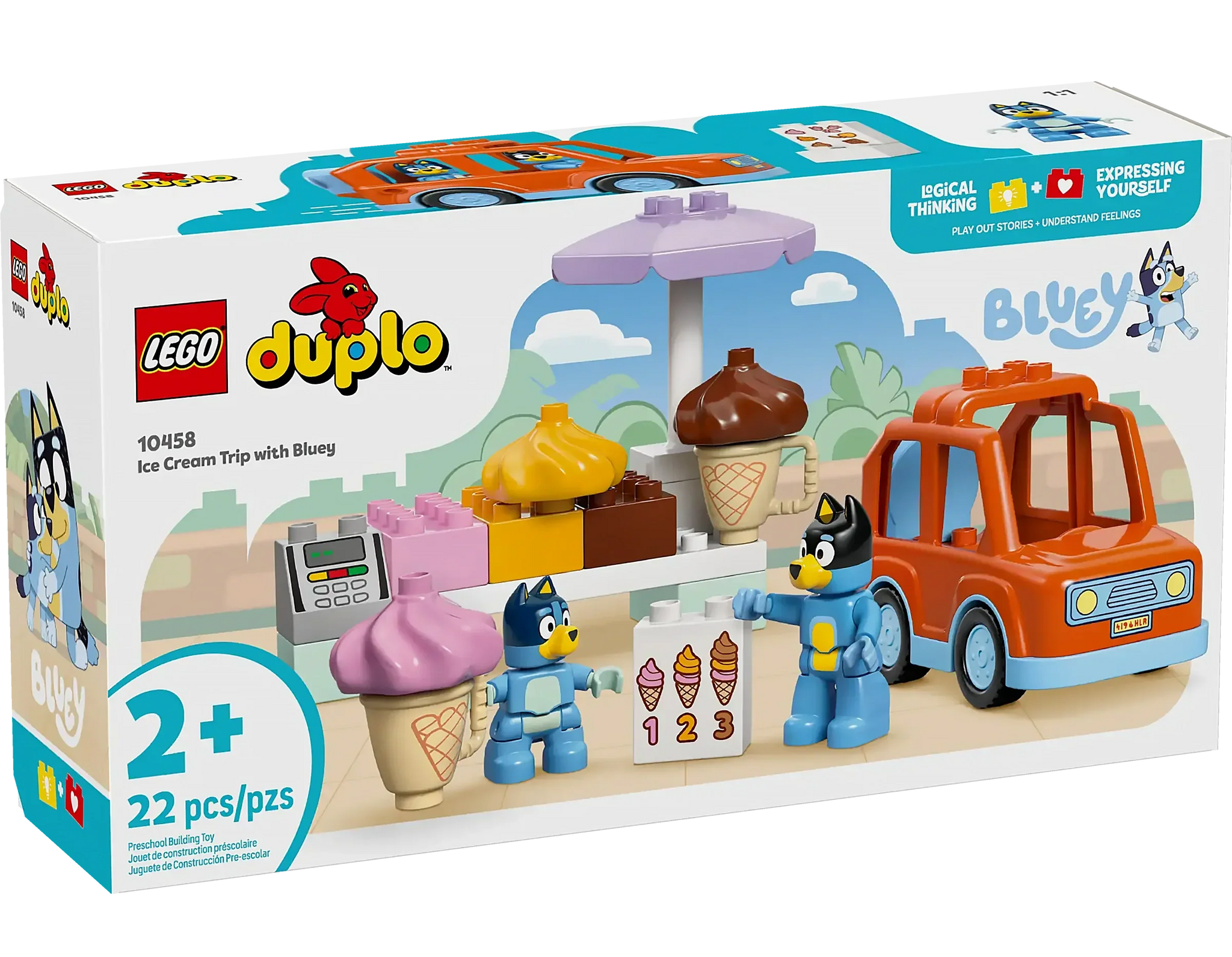 LEGO DUPLO Bluey Ice Cream Trip Playset for Toddlers