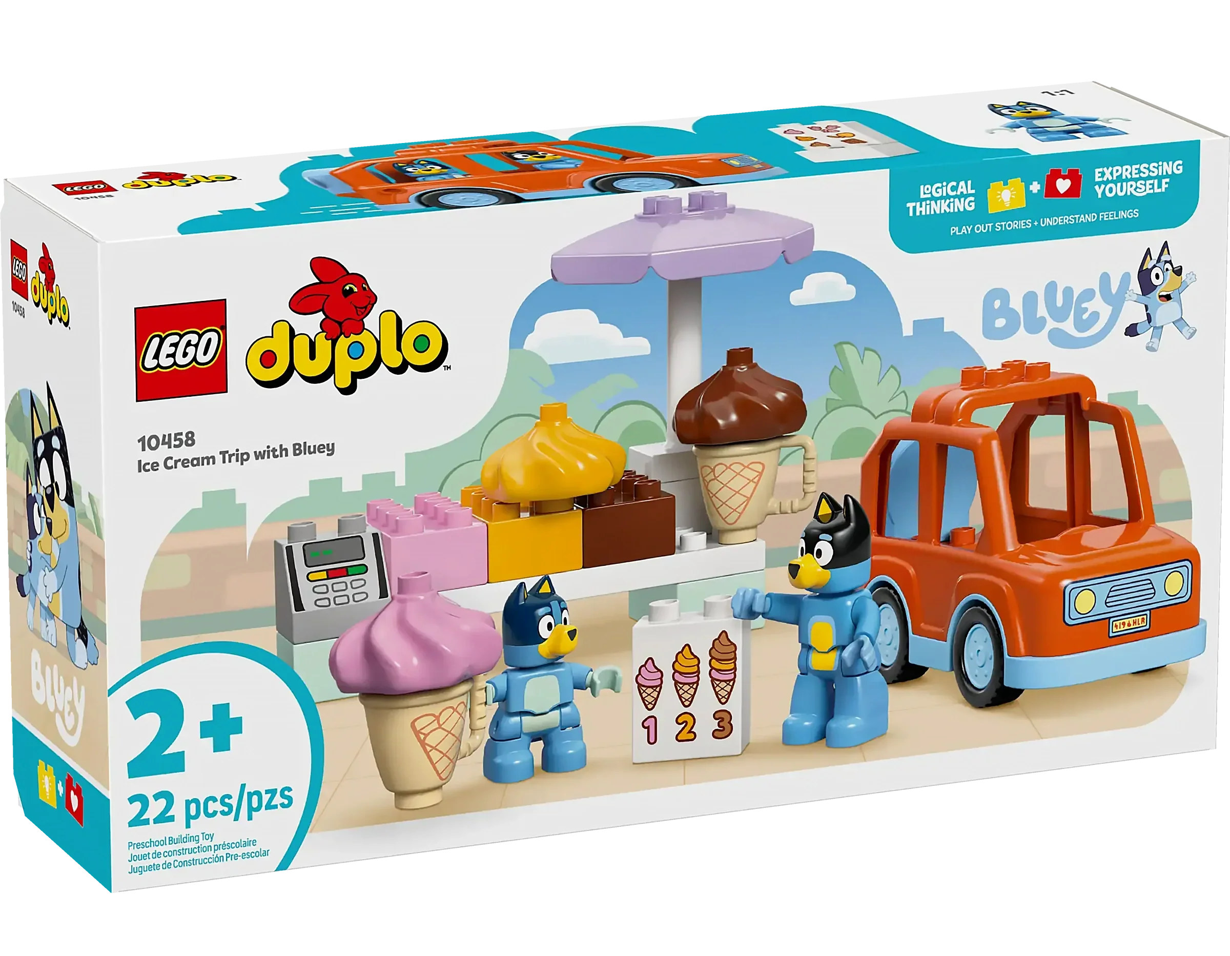 LEGO DUPLO Bluey Ice Cream Trip Playset for Toddlers