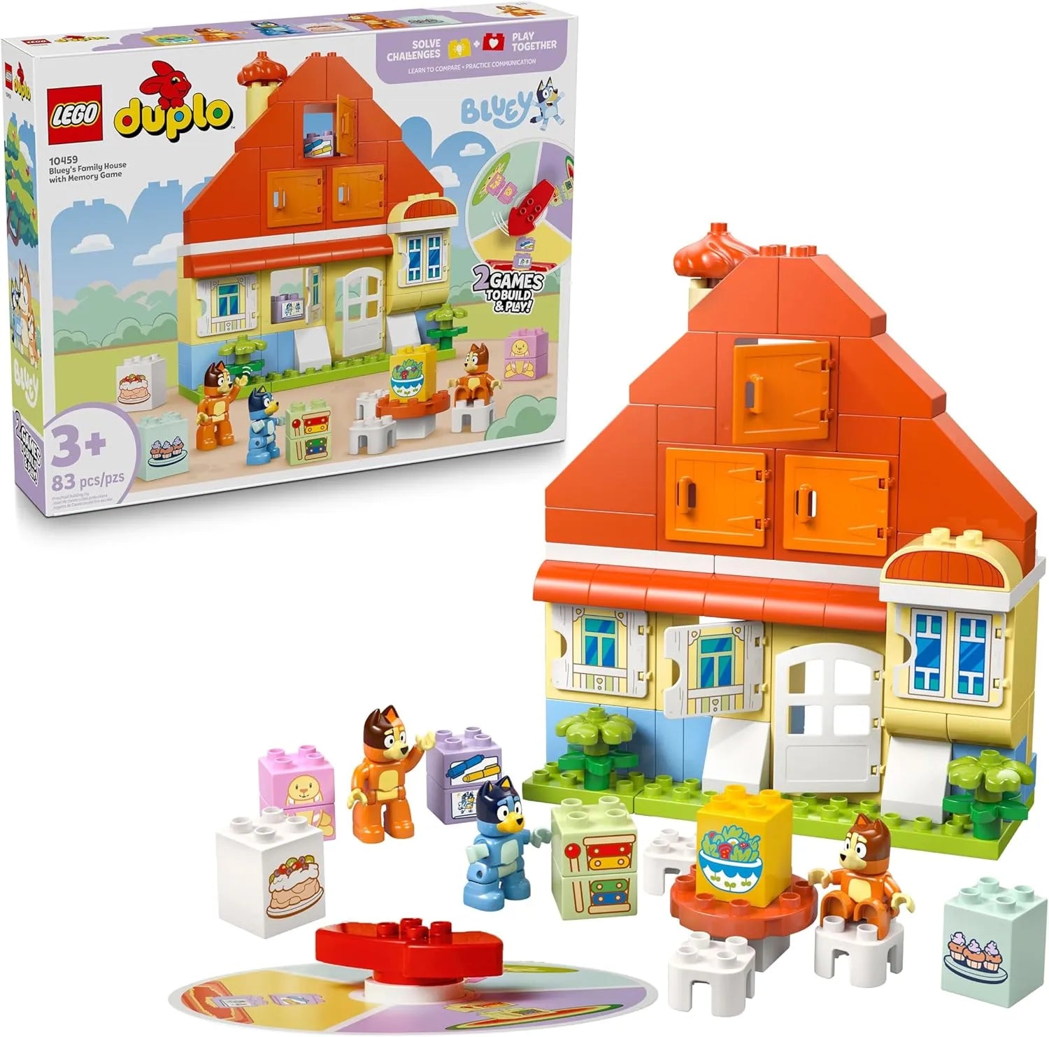 LEGO DUPLO Bluey's Family House & Memory Game 10459