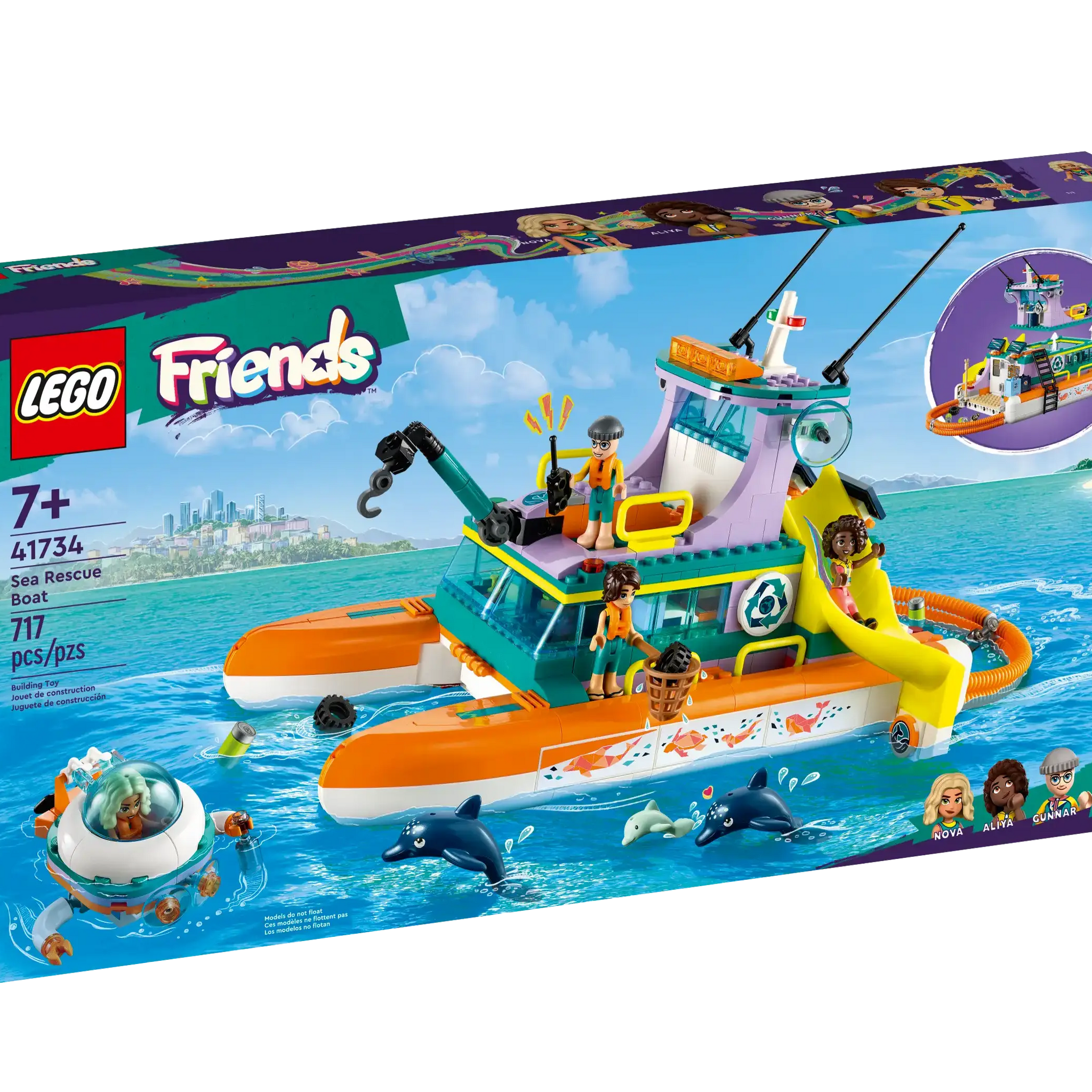 LEGO FRIENDS 41734 Sea Rescue Boat with Characters & Accessories