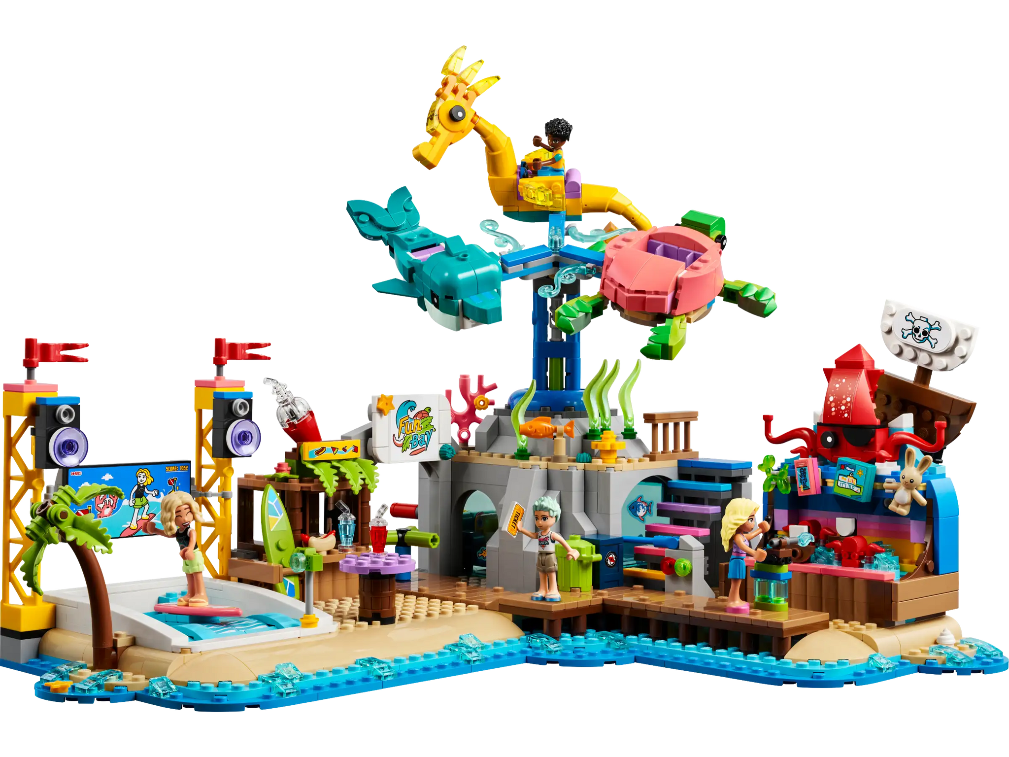 LEGO Friends 41737 Beach Amusement Park Set with Carousel