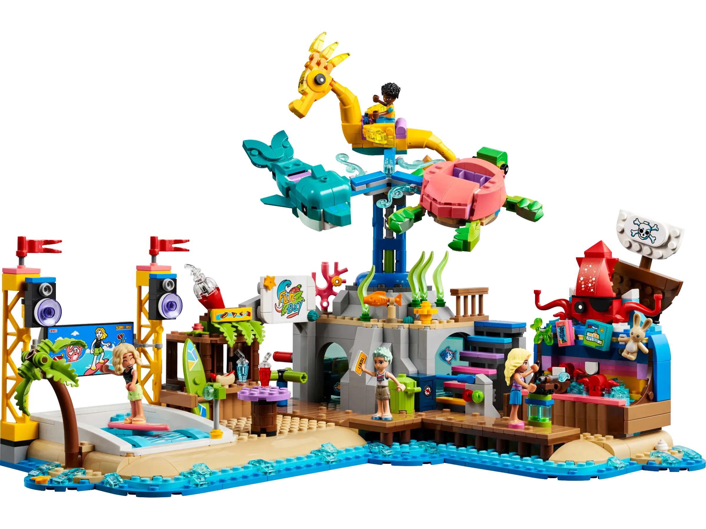 LEGO Friends 41737 Beach Amusement Park Set with Carousel
