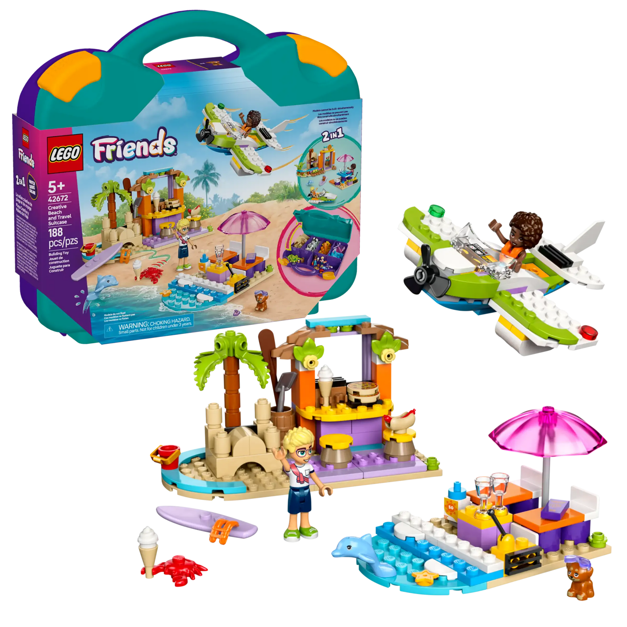LEGO FRIENDS 42672 Creative Beach Travel Suitcase Set