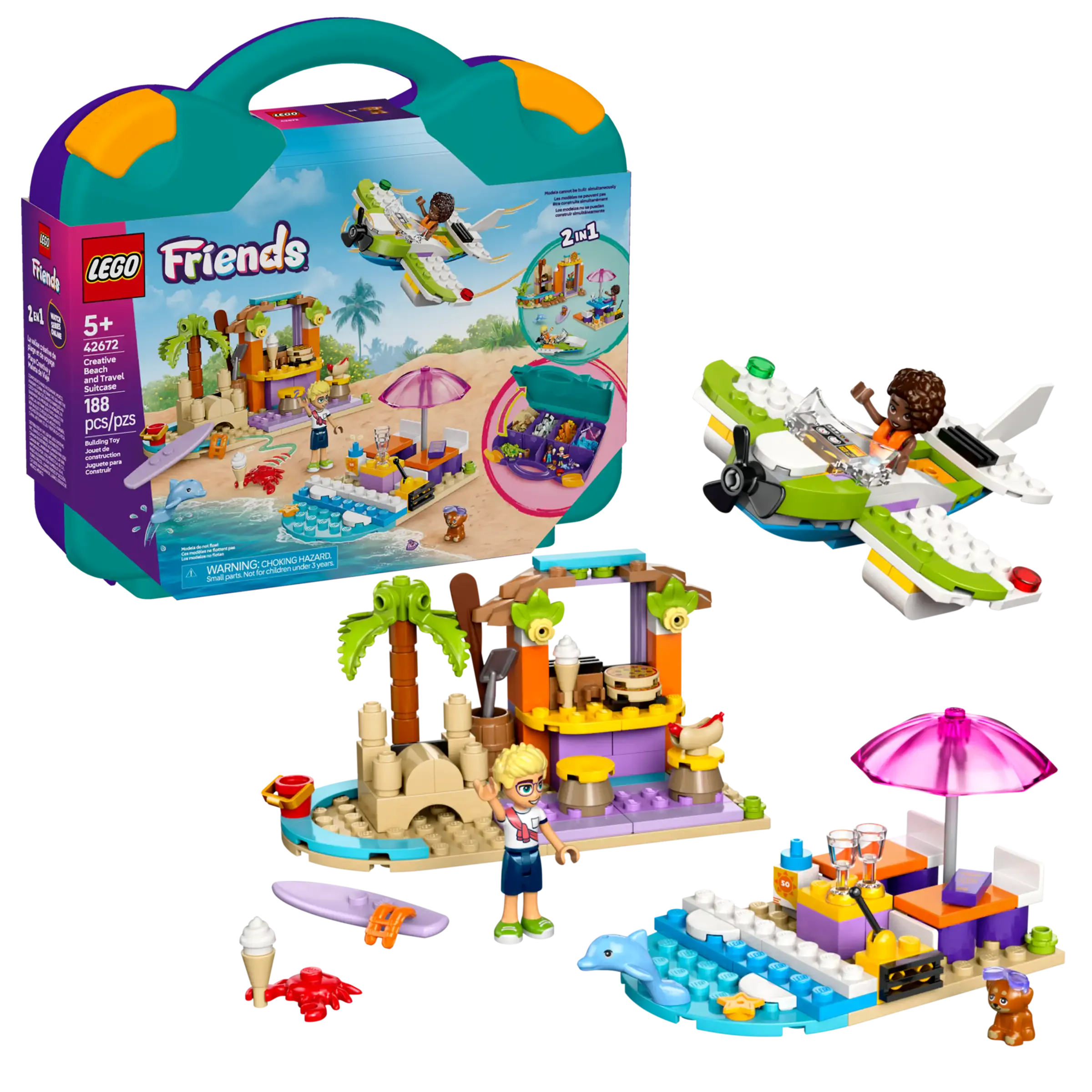 LEGO FRIENDS 42672 Creative Beach Travel Suitcase Set
