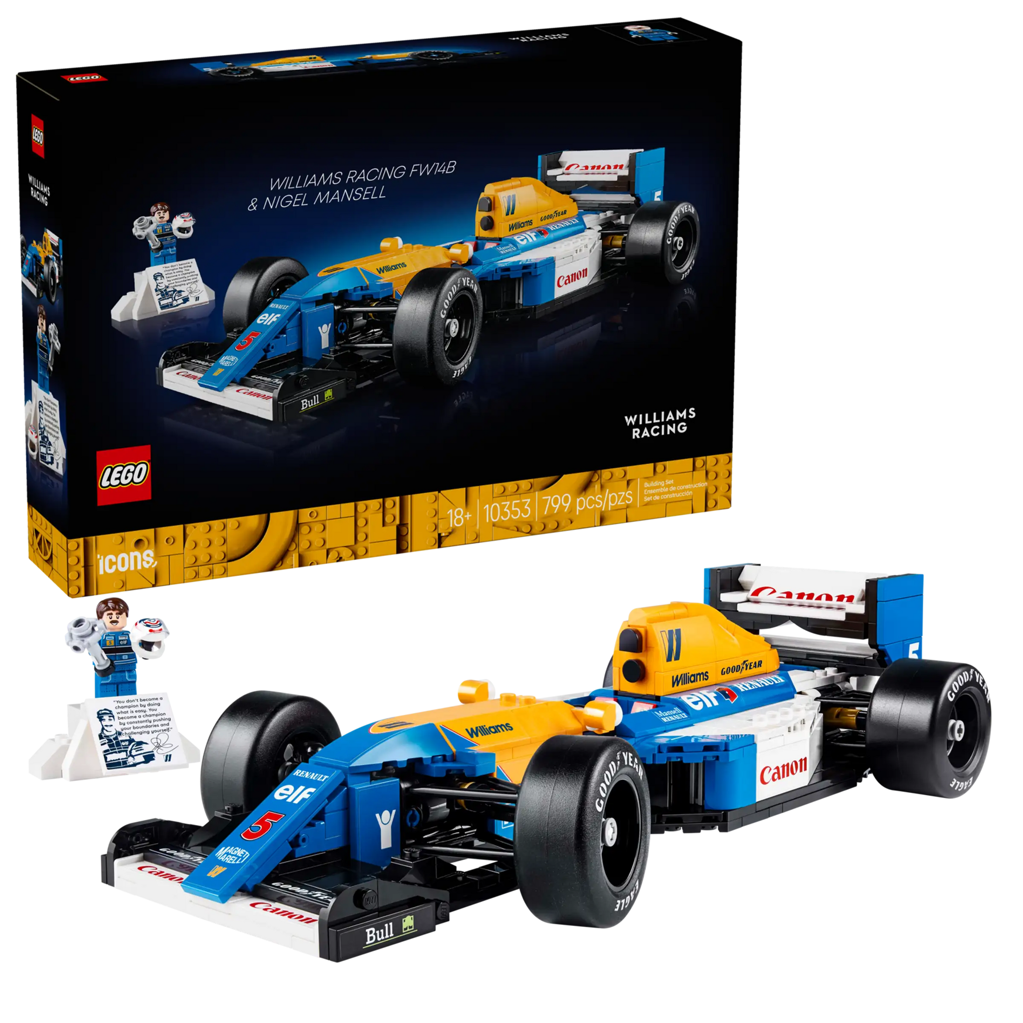 LEGO Icons Williams Racing FW14B & Nigel Mansell Set