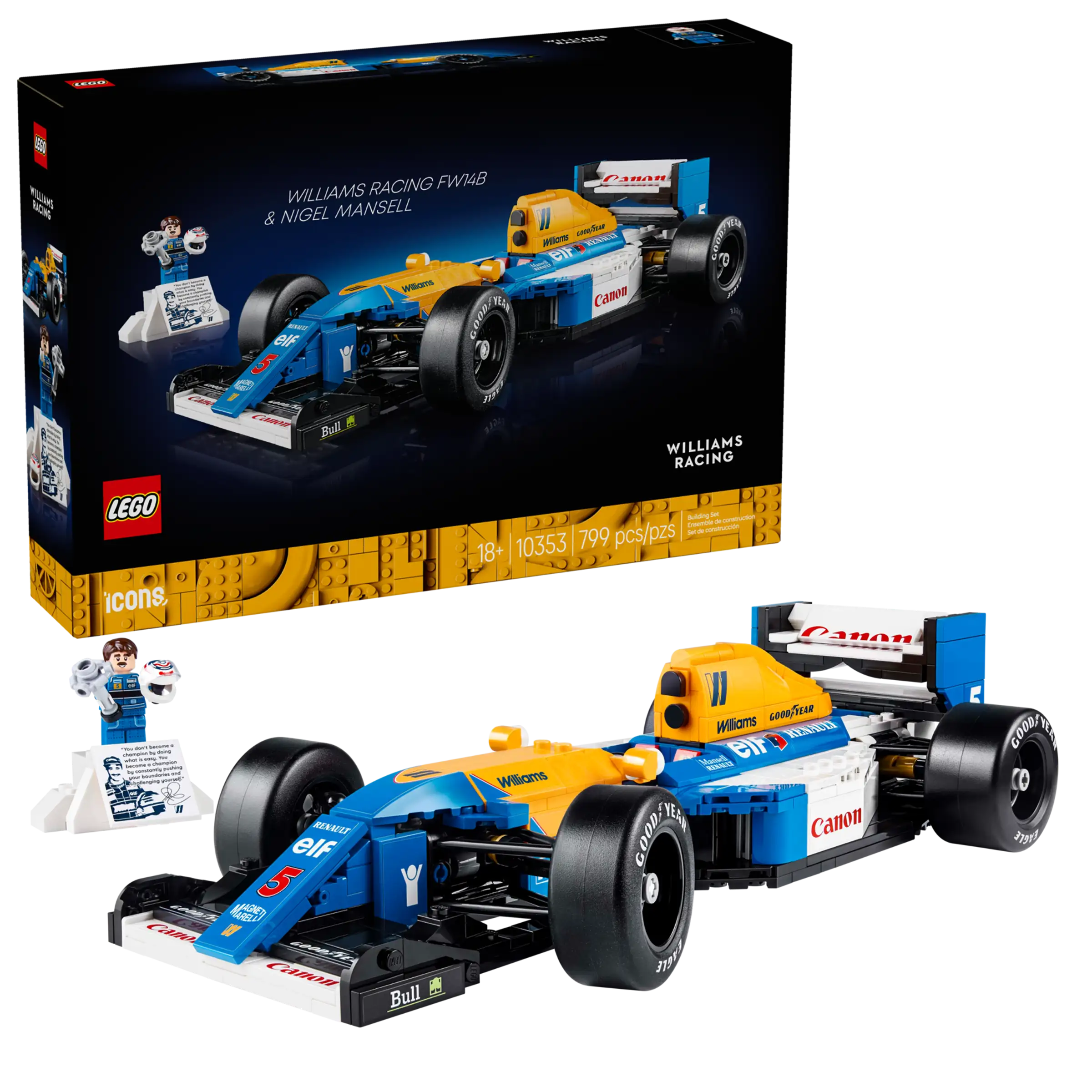 LEGO Icons Williams Racing FW14B & Nigel Mansell Set
