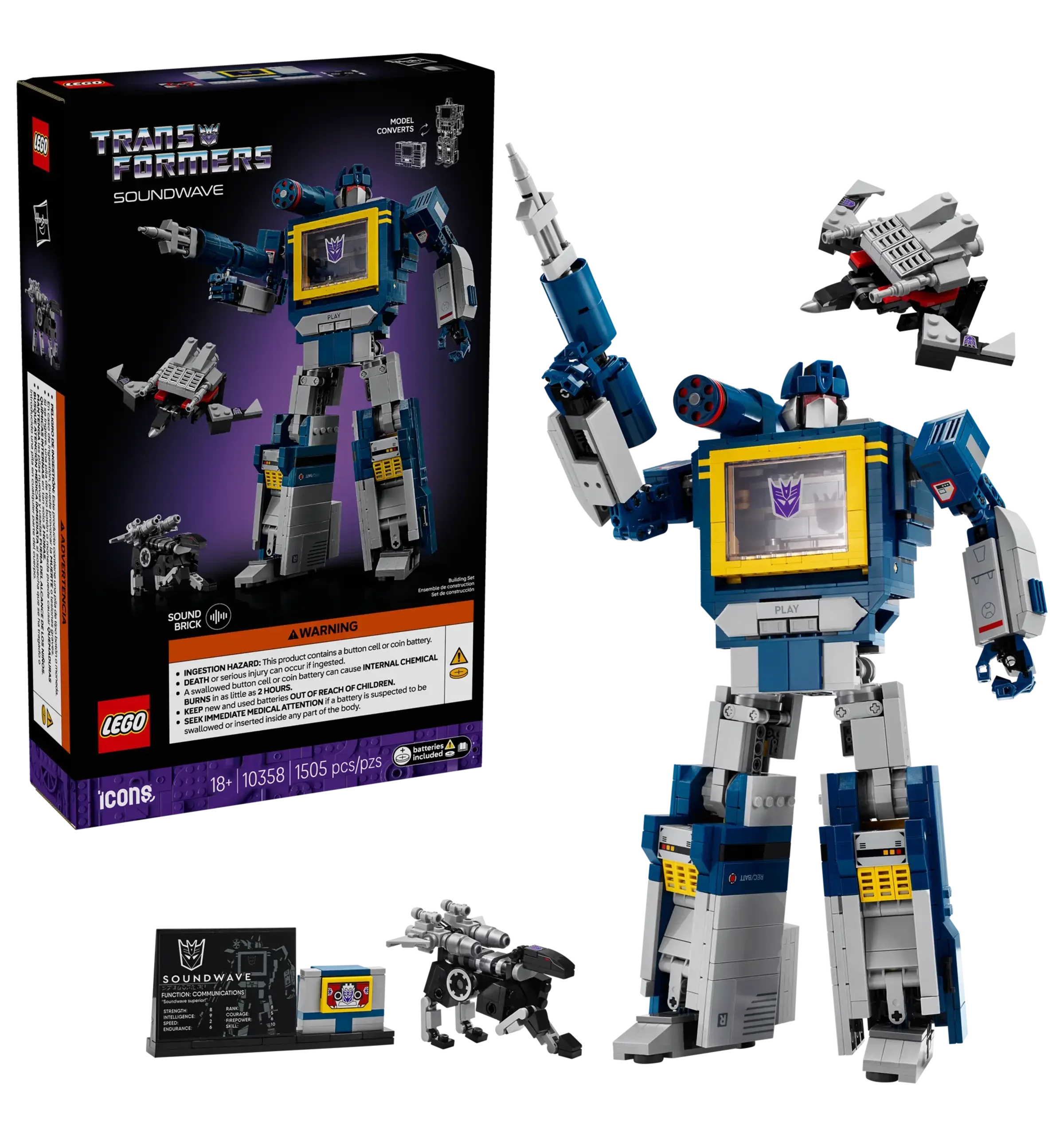 LEGO Icons Transformers Soundwave Building Set 10358
