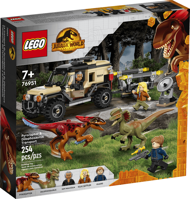 LEGO Jurassic World 76951 Pyroraptor & Dilophosaurus Transport Set