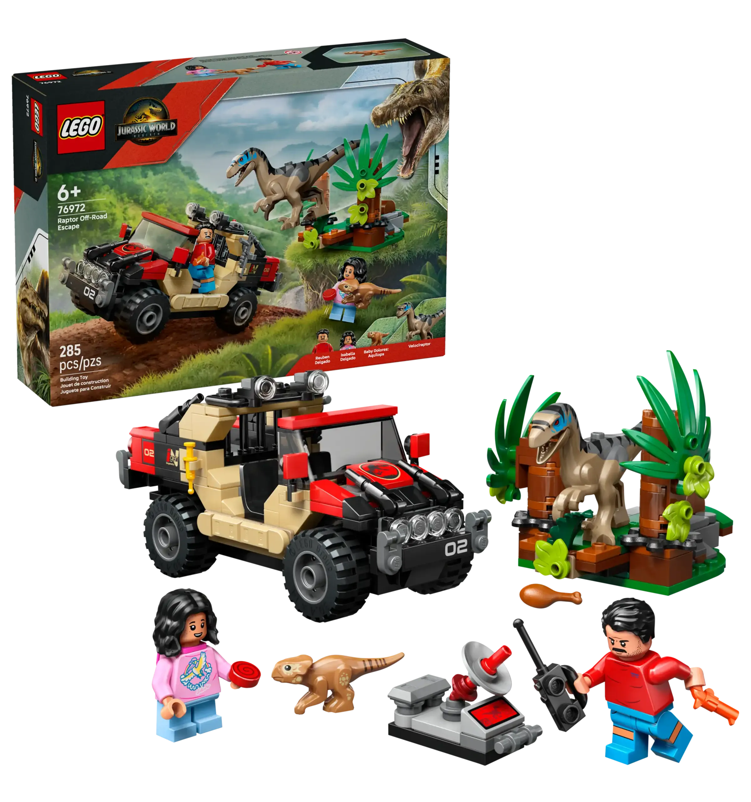 LEGO Jurassic World Raptor Off-Road Escape 76972 Set