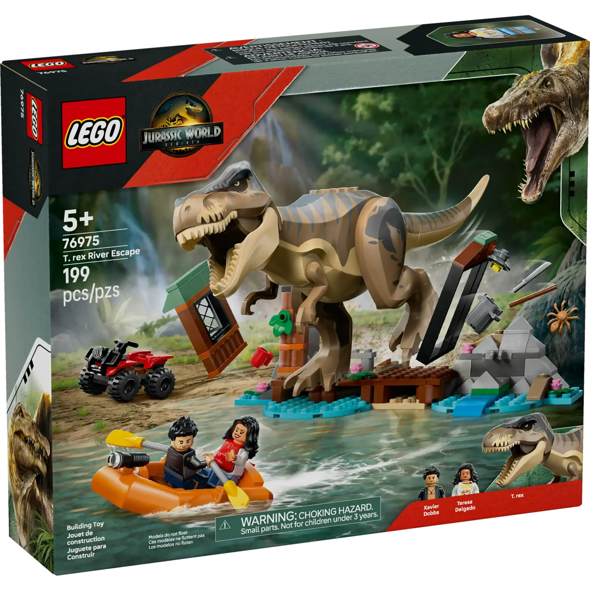 LEGO Jurassic World T. rex River Escape Building Set 76975