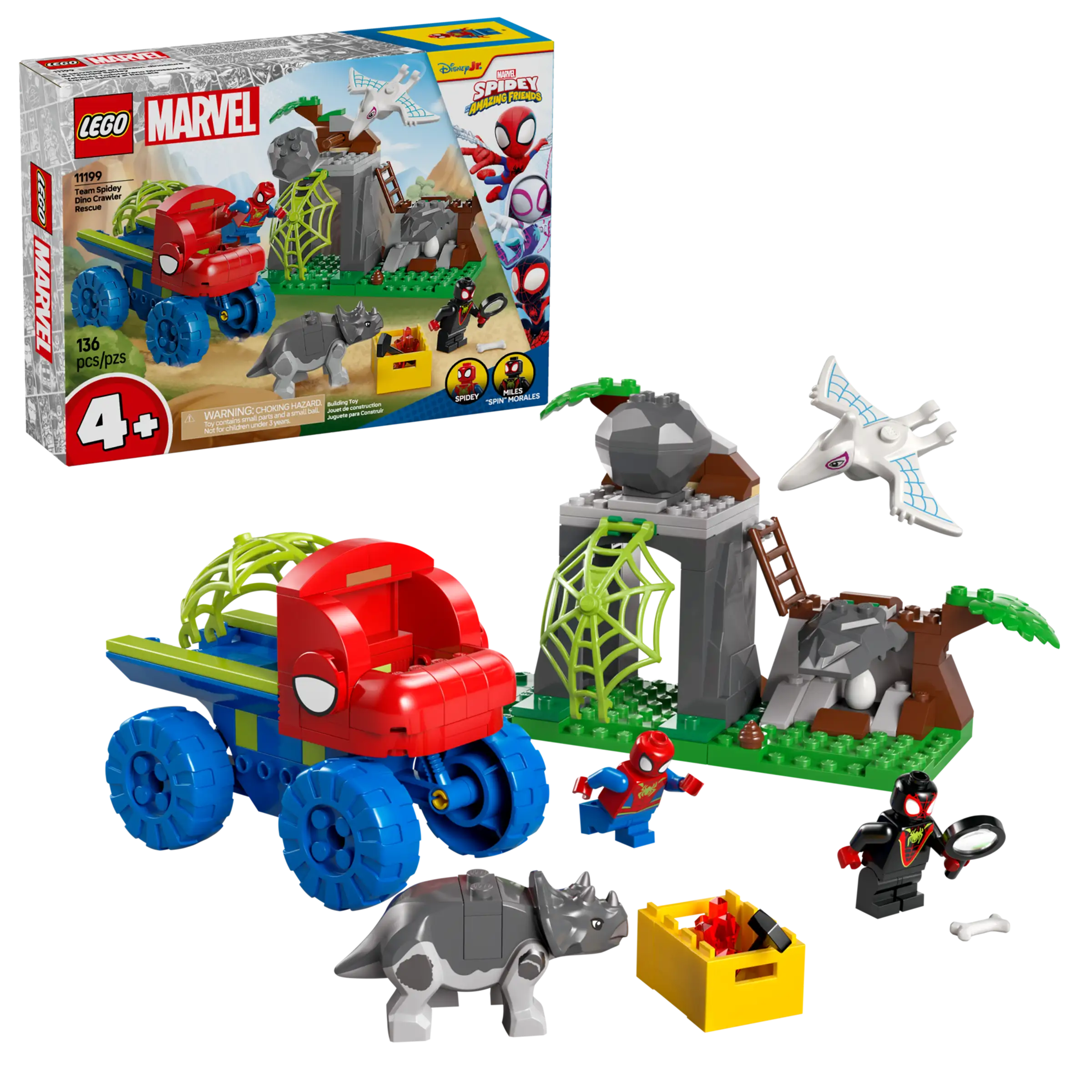 LEGO 11199 Spidey Dino Crawler Rescue Set for Kids