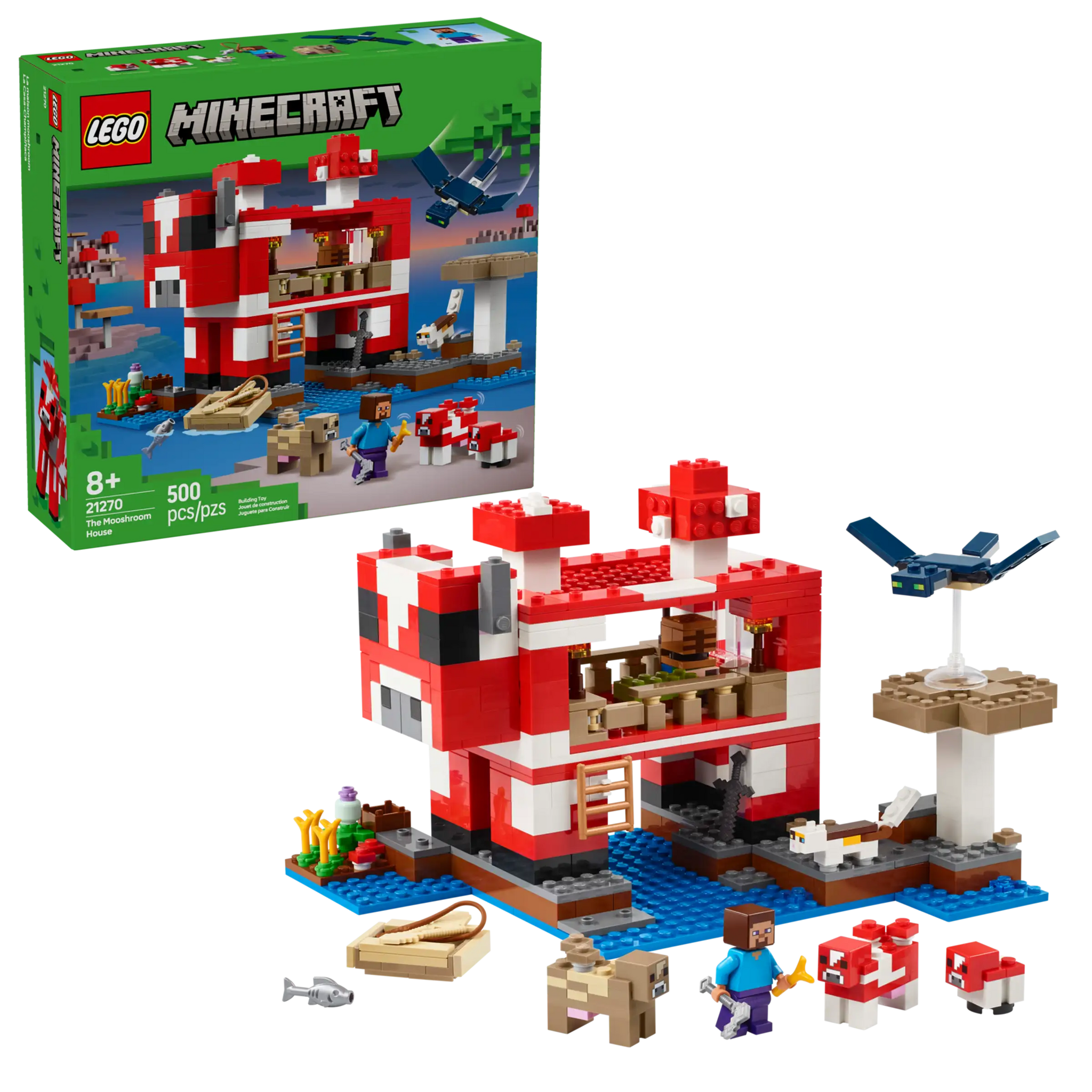 LEGO Minecraft 21270 Mooshroom House Building Set for Kids