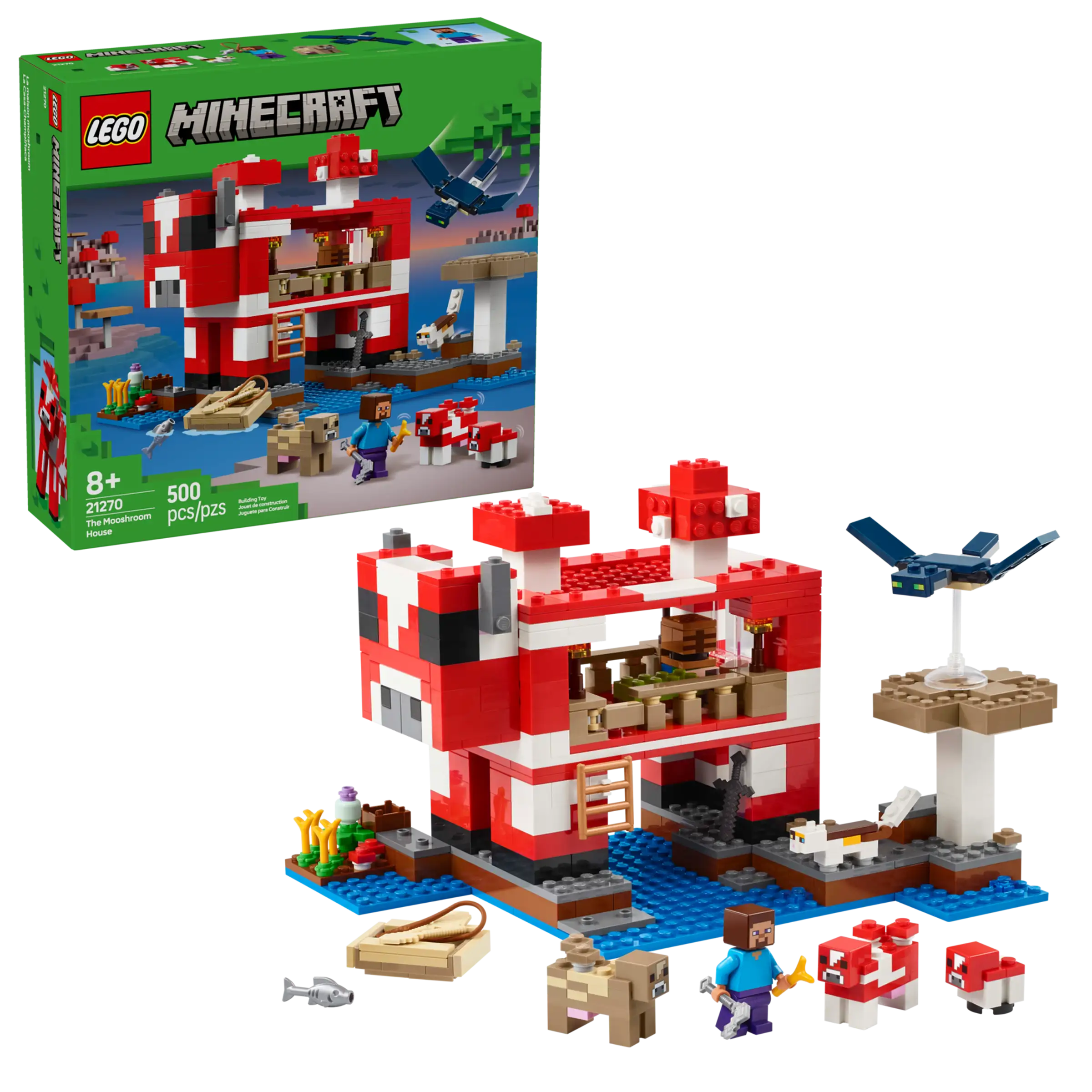 LEGO Minecraft 21270 Mooshroom House Building Set for Kids