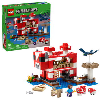 LEGO Minecraft 21270 Mooshroom House Building Set for Kids