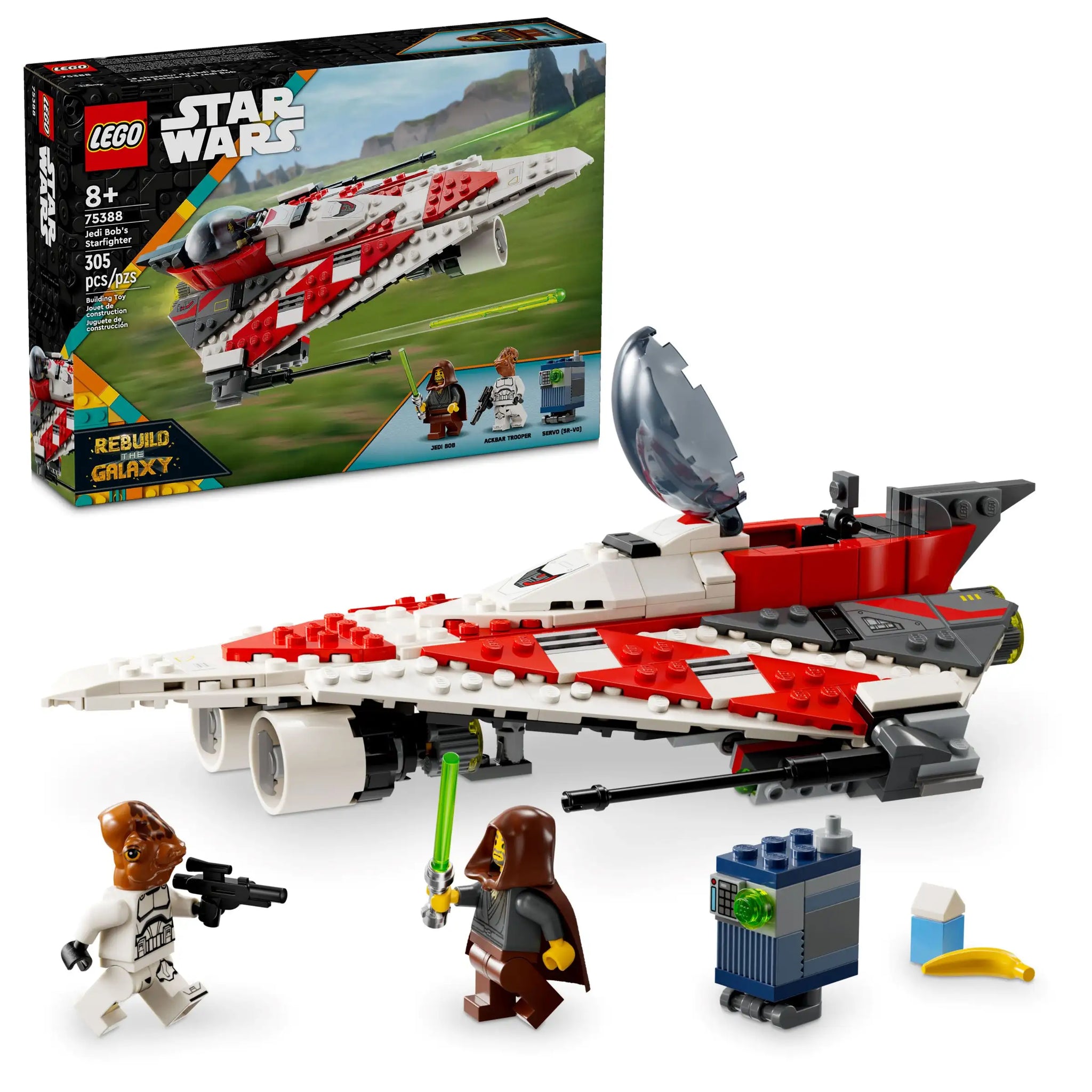 LEGO Star Wars 75388 Jedi Bob's Starfighter Set with Minifigures